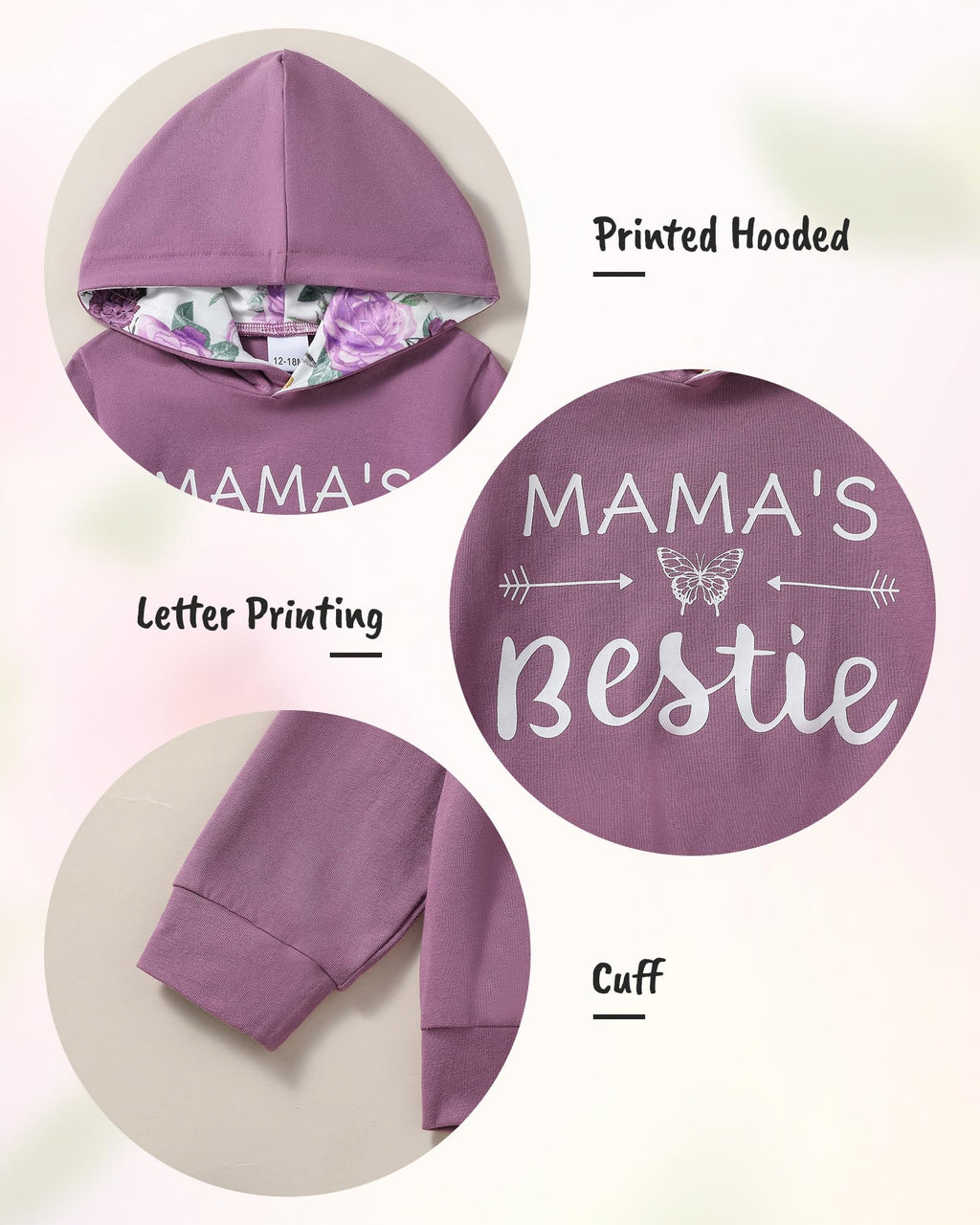 ZOEREA Toddler Girls Clothes Baby Outfits Letter Hoodie Sweatshirts Flower Sweatpants 2Pcs Tracksuit Fall Winter Clothing