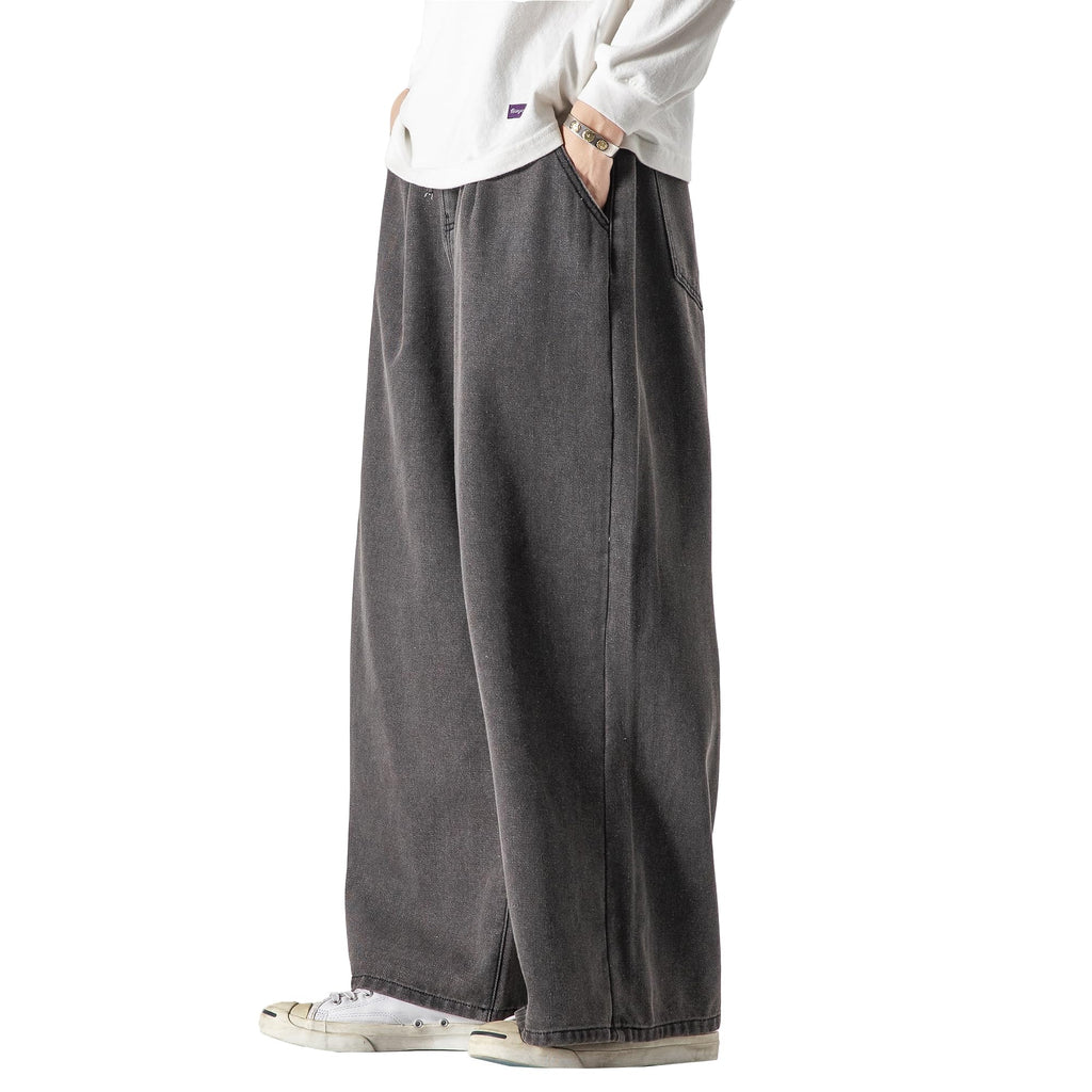 DOSLAVIDA Men's Hip Hop Jean Joggers Loose Fit Streetwear Biker Baggy Jeans Pants Stylish Printed Cargo Denim Pants