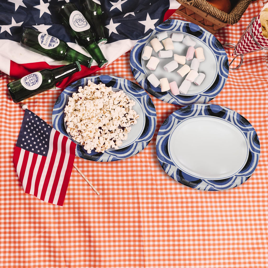 50 Pack Oval Thanksgiving Plates 12 x 10 Inch Thanksgiving Paper Plates Heavy Duty - Large Disposable Dinner Platters,Turkey Pumpkin Autumn Fall Harvest Thanksgiving Party Decor