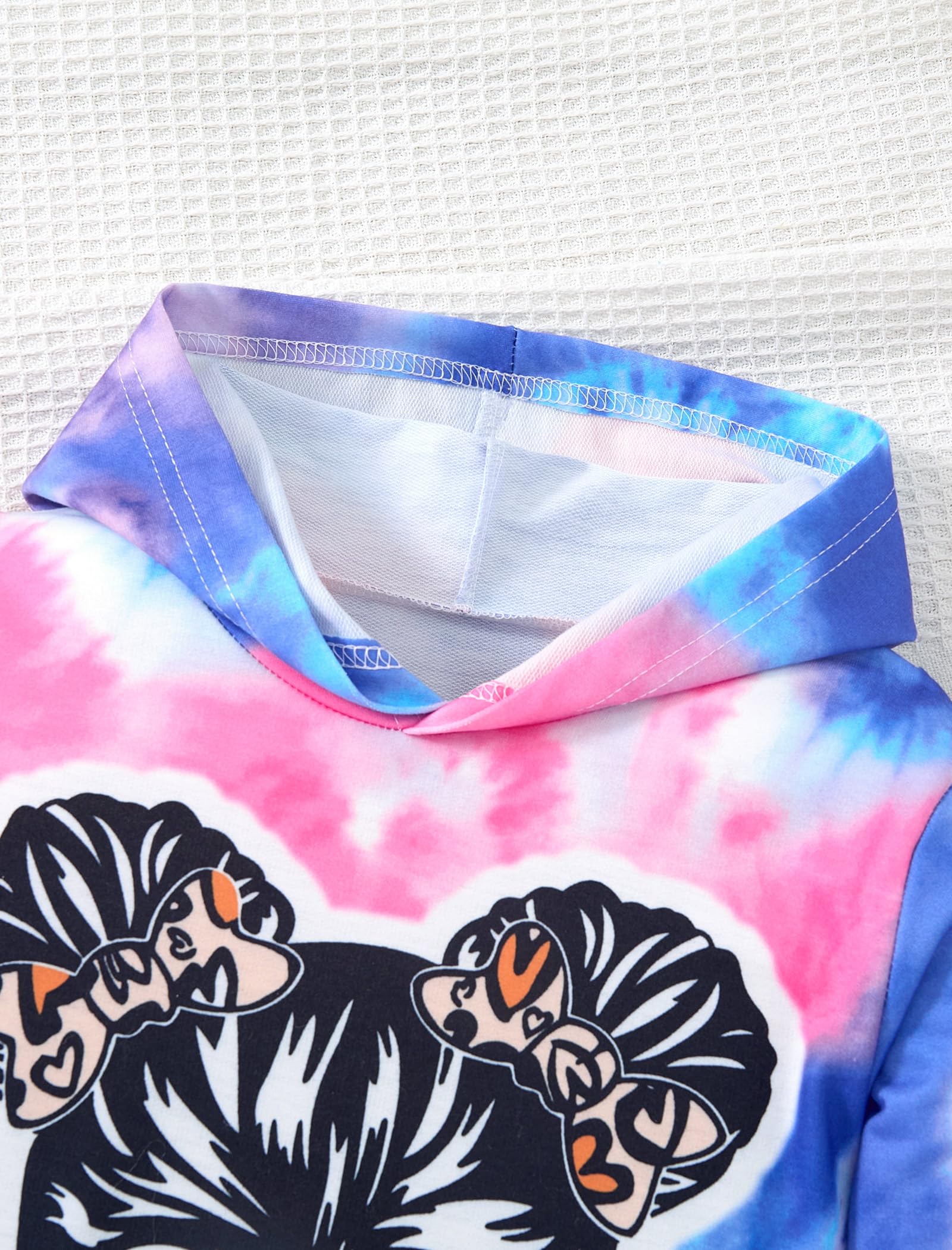 Girls Clothes Tie Dye Long Sleeve Hoodie Sweatshirt and Pants Sets Cute Girl Outfits Size 5-14 Years