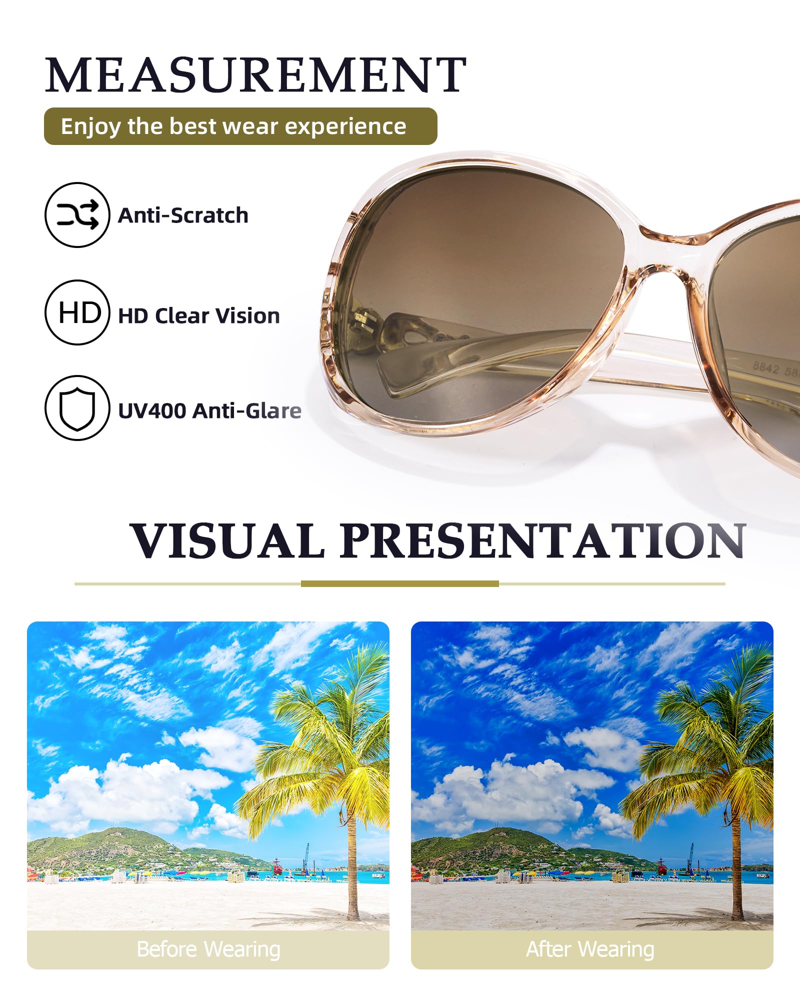 FIMILU Sunglasses for Women Trendy Polarized Sunglasses Oversized Big Sun Glasses Ladies Shades UV Protection