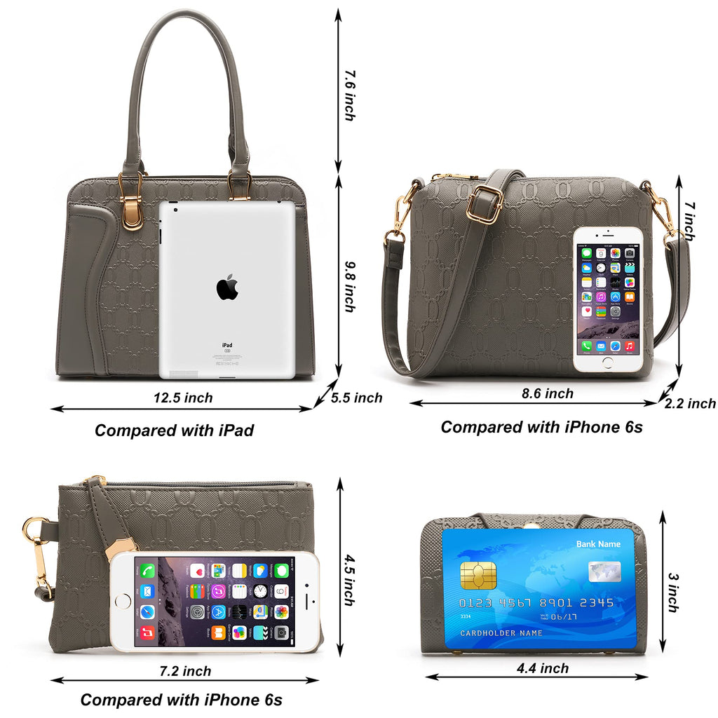 Women's Fashion Handbags Tote Bags Shoulder Bag Top Handle Satchel Purse Set 4pcs