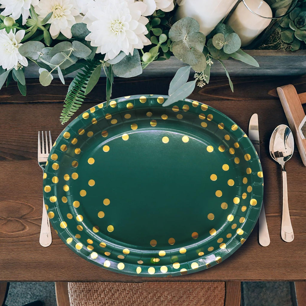 50 Pack Oval Thanksgiving Plates 12 x 10 Inch Thanksgiving Paper Plates Heavy Duty - Large Disposable Dinner Platters,Turkey Pumpkin Autumn Fall Harvest Thanksgiving Party Decor