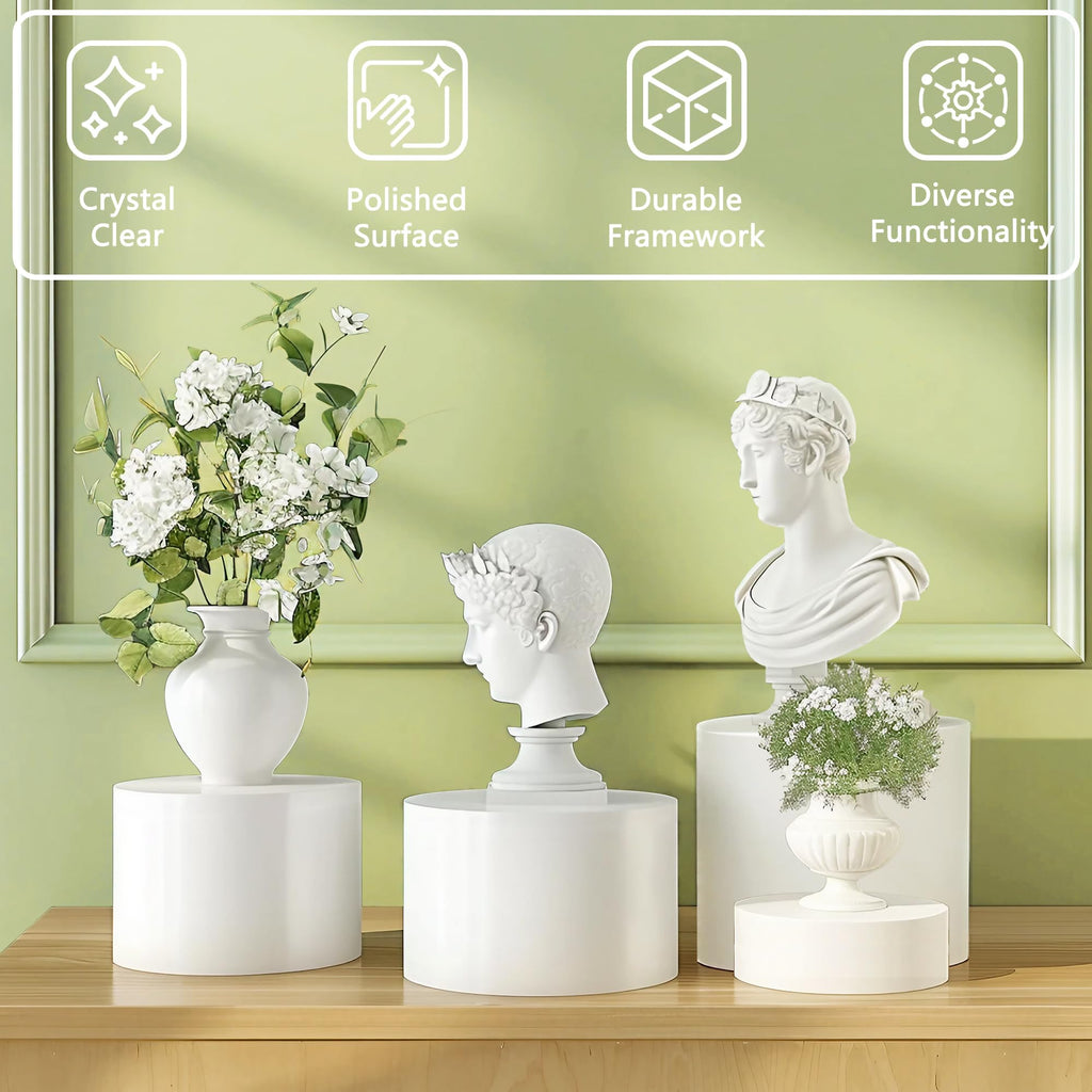 6Pcs Buffet Risers, Food Risers for Buffet Table, Acrylic Cube Display Risers with Hollow Bottom, Food Display Stand for Party Jewelry Dessert Figures (Size 5.5",6",6.5",7",7.5",8")