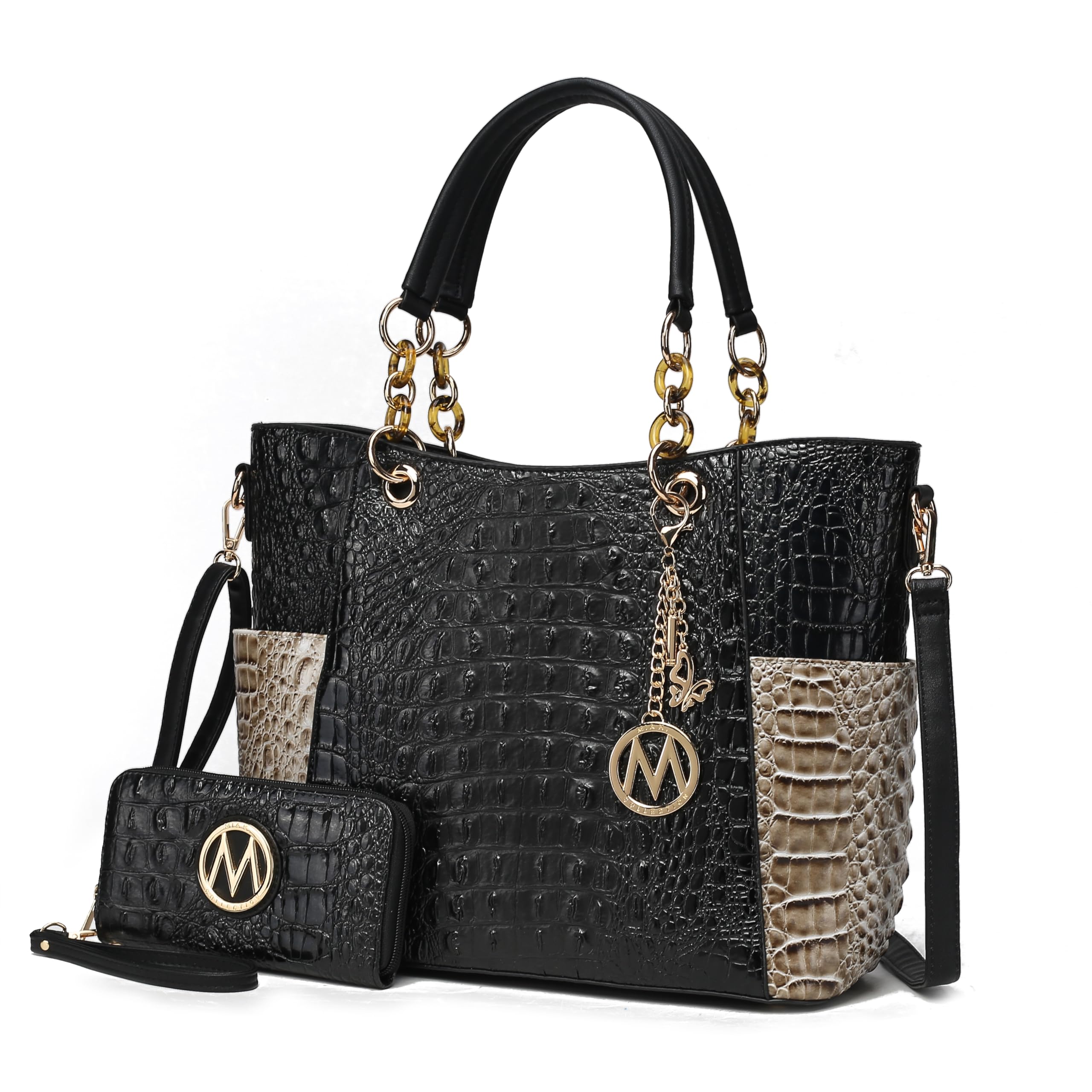 MKF Collection Tote Bag for Women, Handbag Set with Wallet-Top-Handle- Vegan Leather Purse