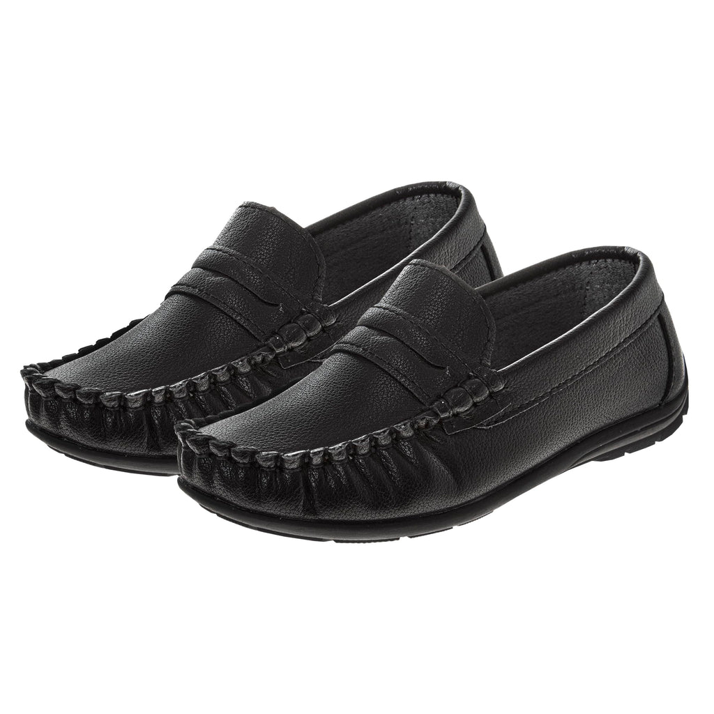 Josmo Boys Moccasin Driving Loafers - Casual Dress Penny Slip On Boat Shoes (Sizes: 5-10 Toddlers / 11-13 Little Kids / 1-5 Big Kids)