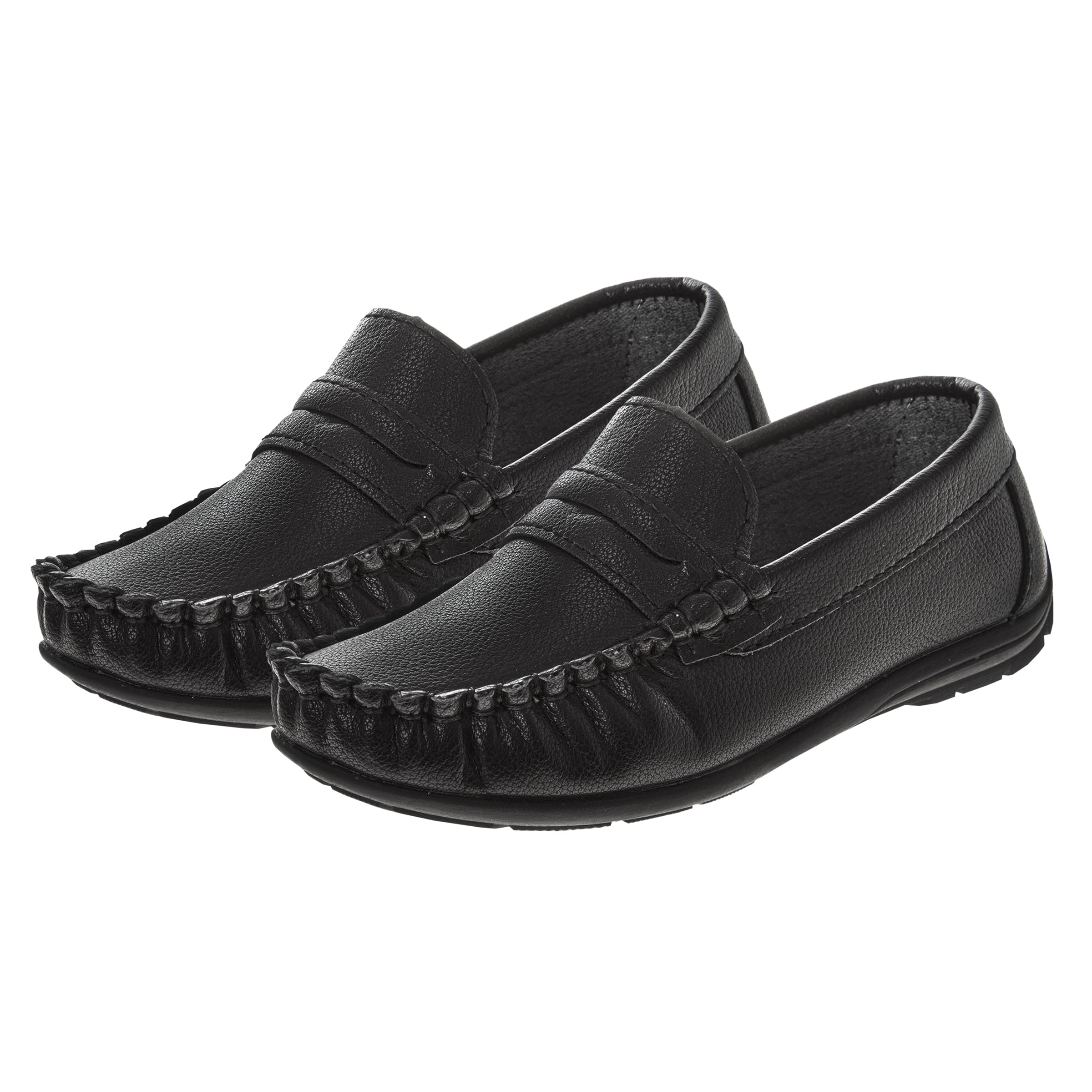 Josmo Boys Moccasin Driving Loafers - Casual Dress Penny Slip On Boat Shoes (Sizes: 5-10 Toddlers / 11-13 Little Kids / 1-5 Big Kids)