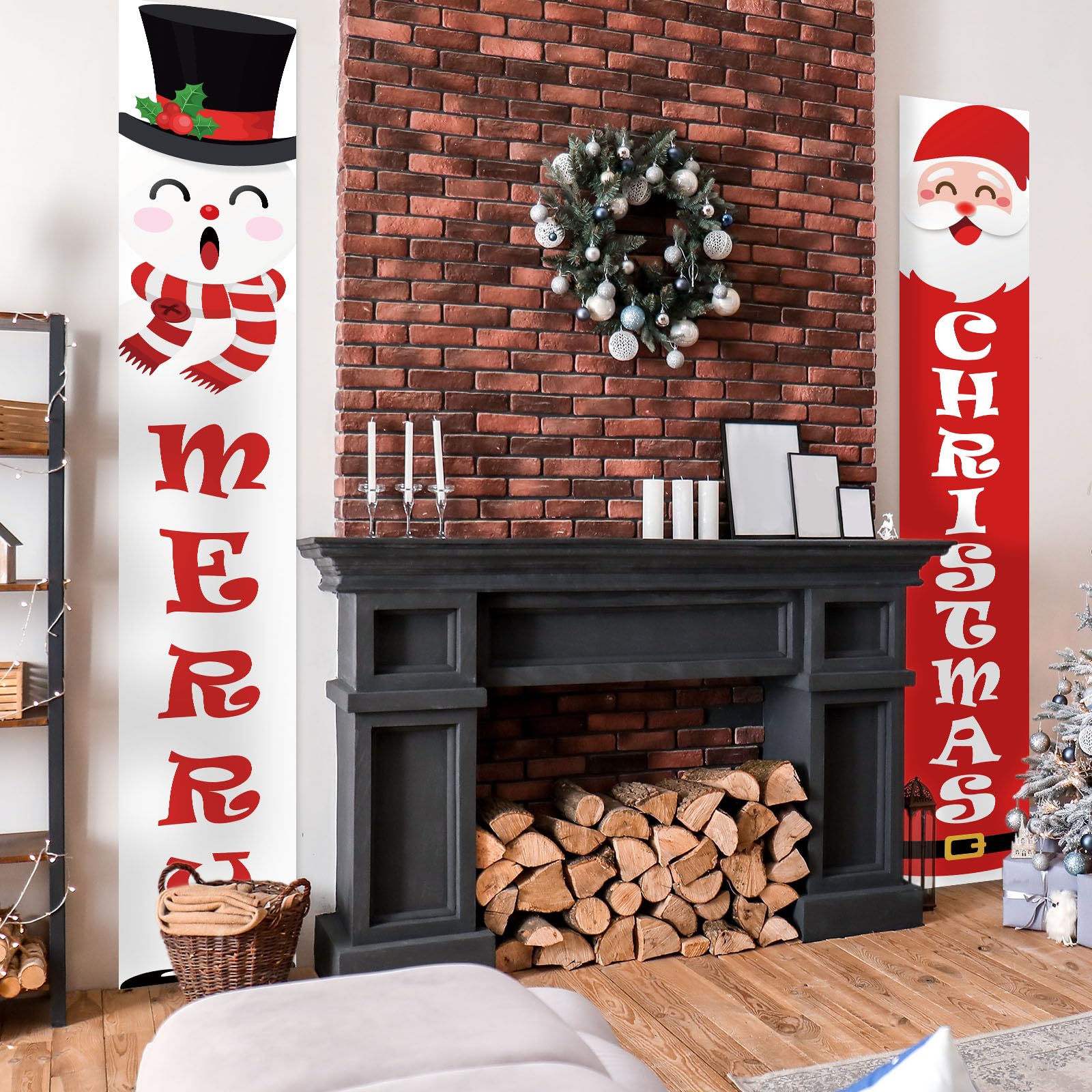 Fall Harvest Scarecrow Porch Banner Sign - Autumn Thanksgiving Front Door Decorations, 12 x 71 Inch