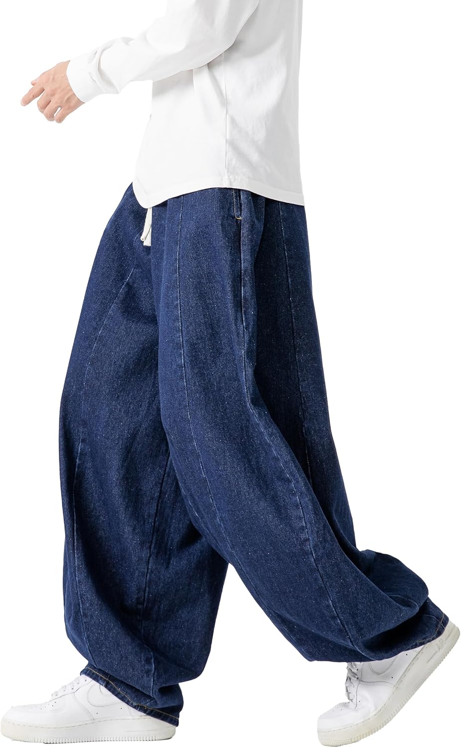 DOSLAVIDA Baggy Jeans for Men Wide Leg Hip Hop Jean Stylish Loose Fit Denim Pants Casual Streetwear Skateboard Pants