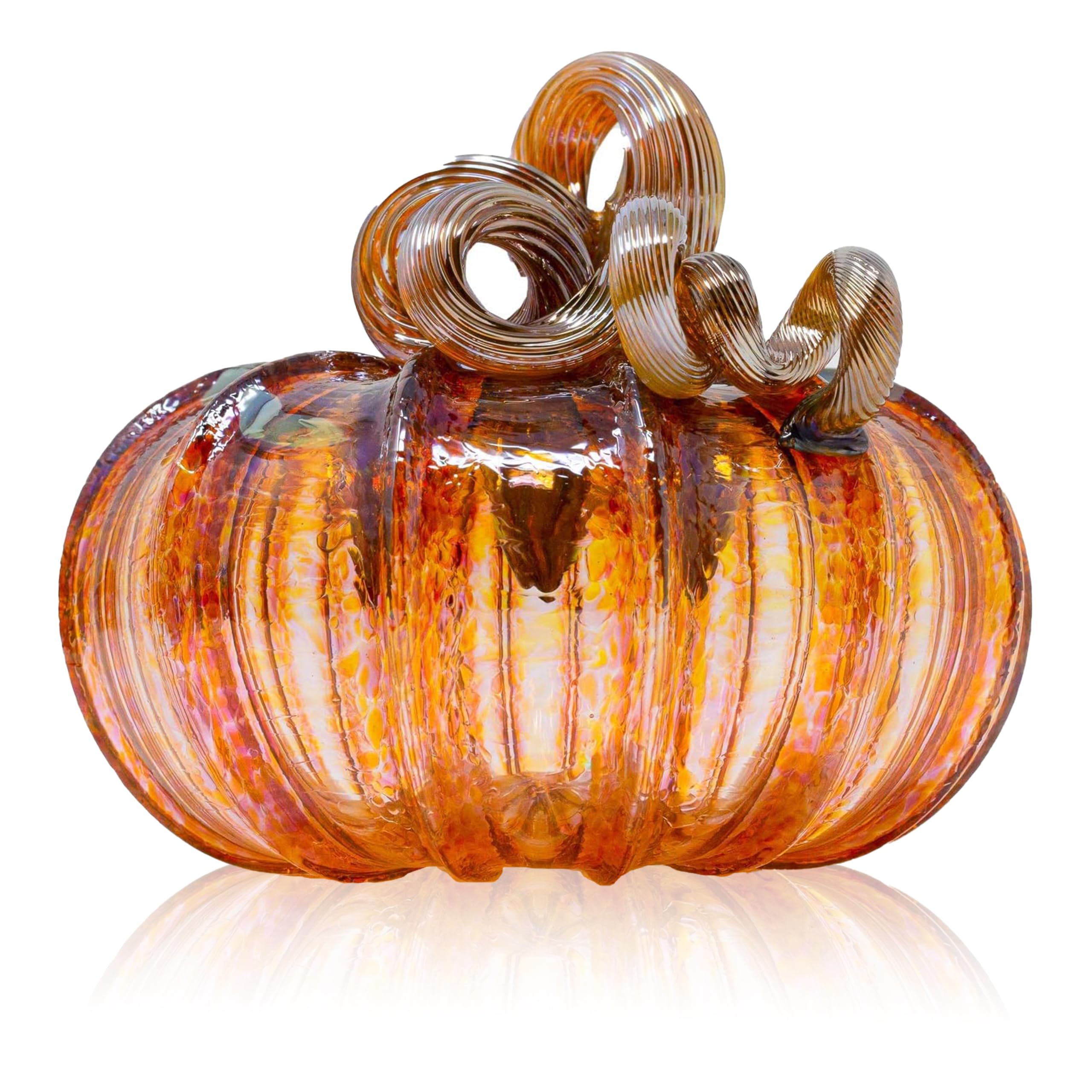 Luke Adams Glass | Handmade Glass Pumpkins | Handmade Table Top Home Decor (Squat, Jewel)