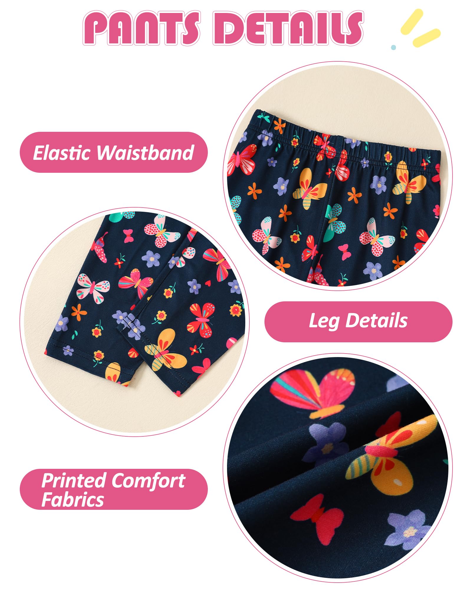 Toddler Girl Clothes 18M-8T Girls Fall Winter Outfit, Long Sleeve Ruffle Bowknot Top + Floral Pants 2Pcs Clothing Set