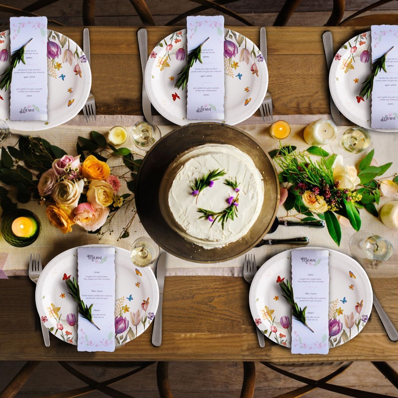 50 Pack Oval Thanksgiving Plates 12 x 10 Inch Thanksgiving Paper Plates Heavy Duty - Large Disposable Dinner Platters,Turkey Pumpkin Autumn Fall Harvest Thanksgiving Party Decor