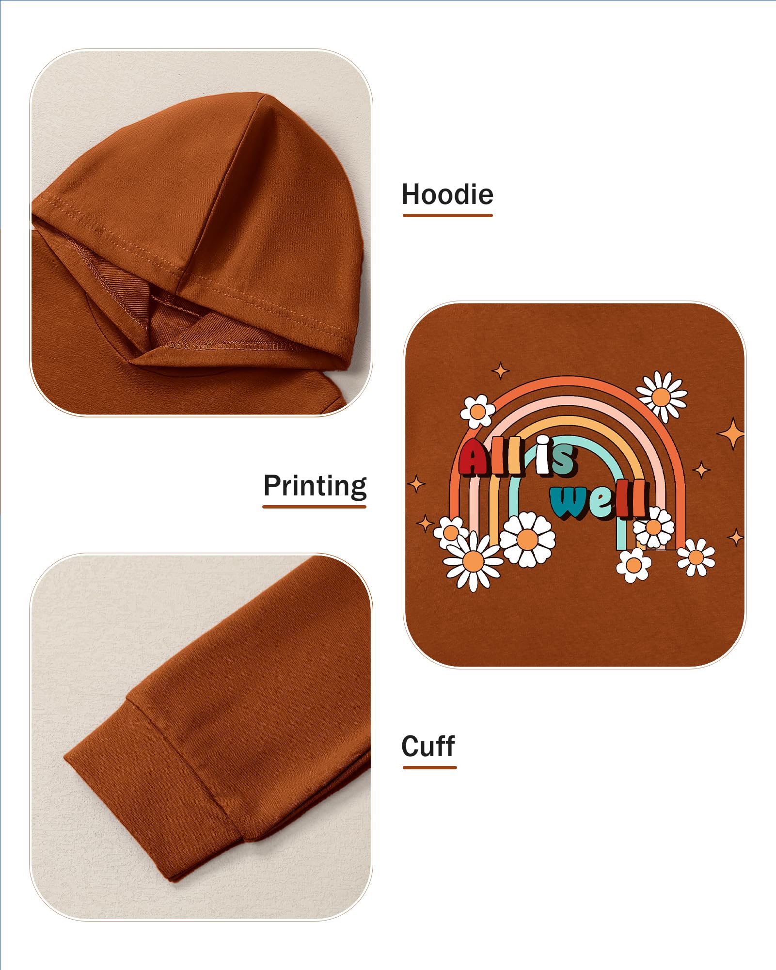 Coco&RARA Toddler Girls Clothes Baby Hoodie Sweatshirt Flower Sweatpants Outfits 2pcs Fall Winter Tracksuit Set 18M-6T