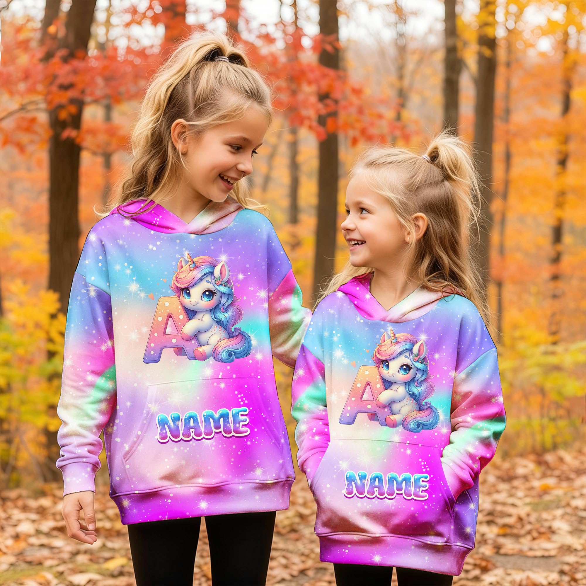 Sweatshirt for Girls - Personalized Pullover Hoodies for Kids - Customized Cute Hooded Gifts for Teen Girls