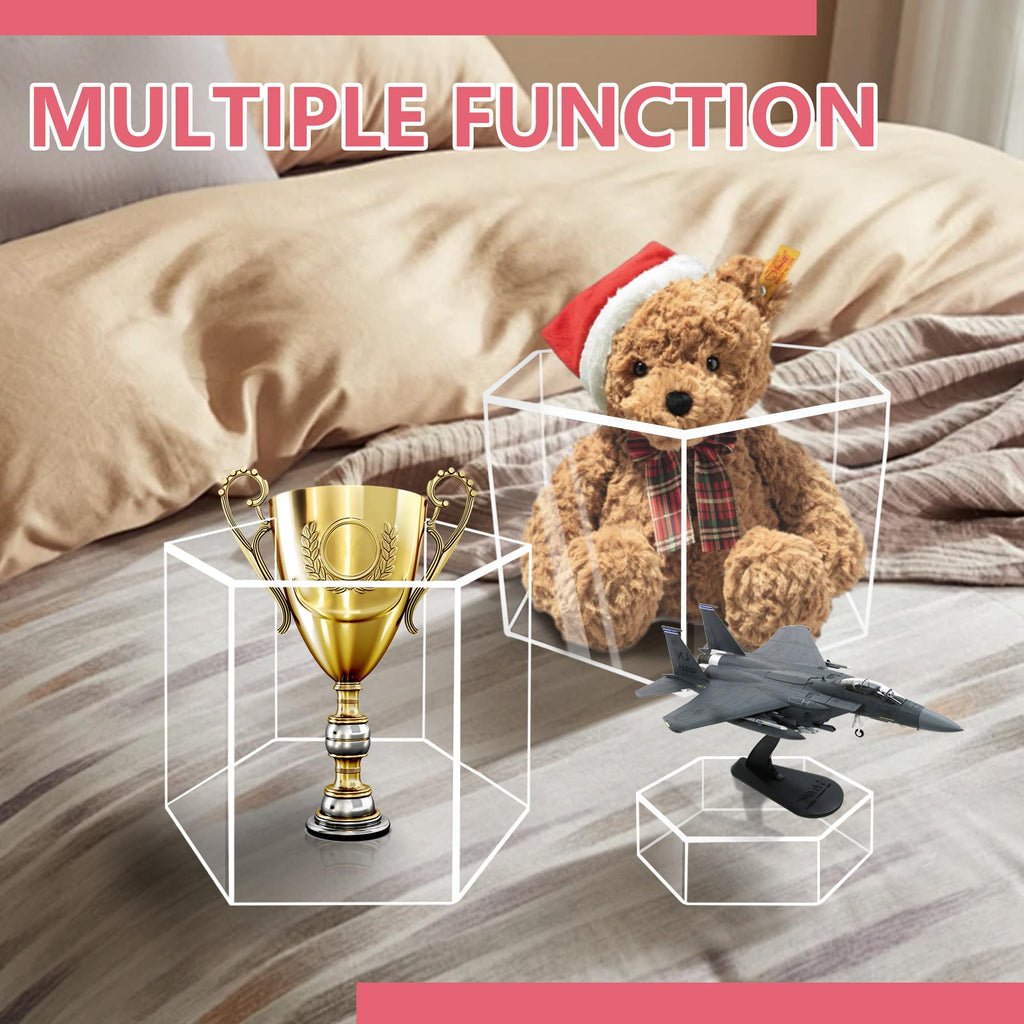 6Pcs Buffet Risers, Food Risers for Buffet Table, Acrylic Cube Display Risers with Hollow Bottom, Food Display Stand for Party Jewelry Dessert Figures (Size 5.5",6",6.5",7",7.5",8")