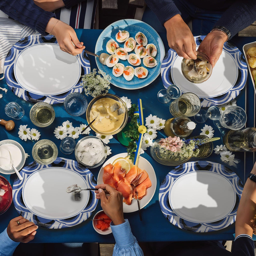 50 Pack Oval Thanksgiving Plates 12 x 10 Inch Thanksgiving Paper Plates Heavy Duty - Large Disposable Dinner Platters,Turkey Pumpkin Autumn Fall Harvest Thanksgiving Party Decor