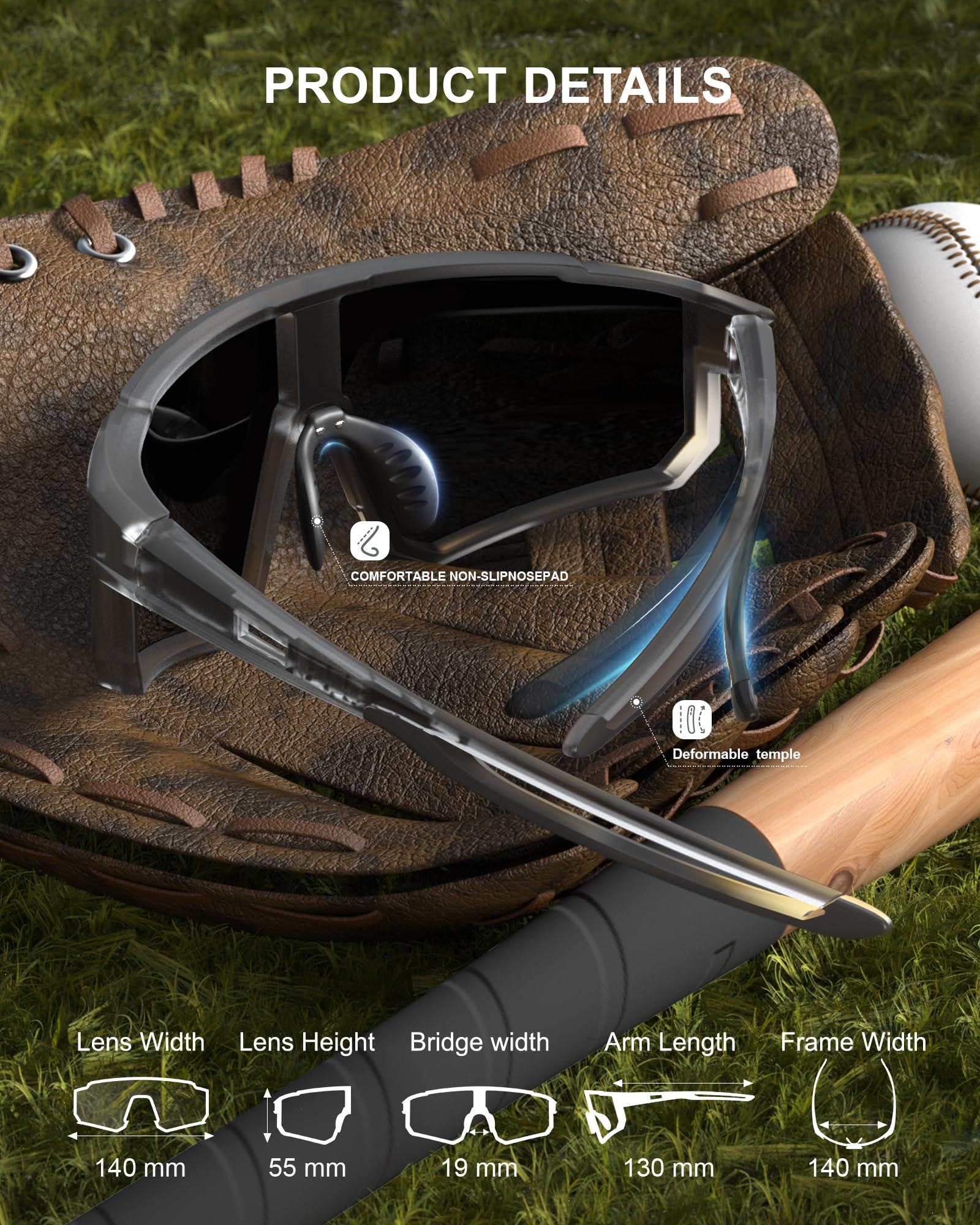 Polarized Sport Sunglasses-Men-Women Running-Sunglasses: Cycling Sun Glasses UV Protection Driving Fishing 3packs