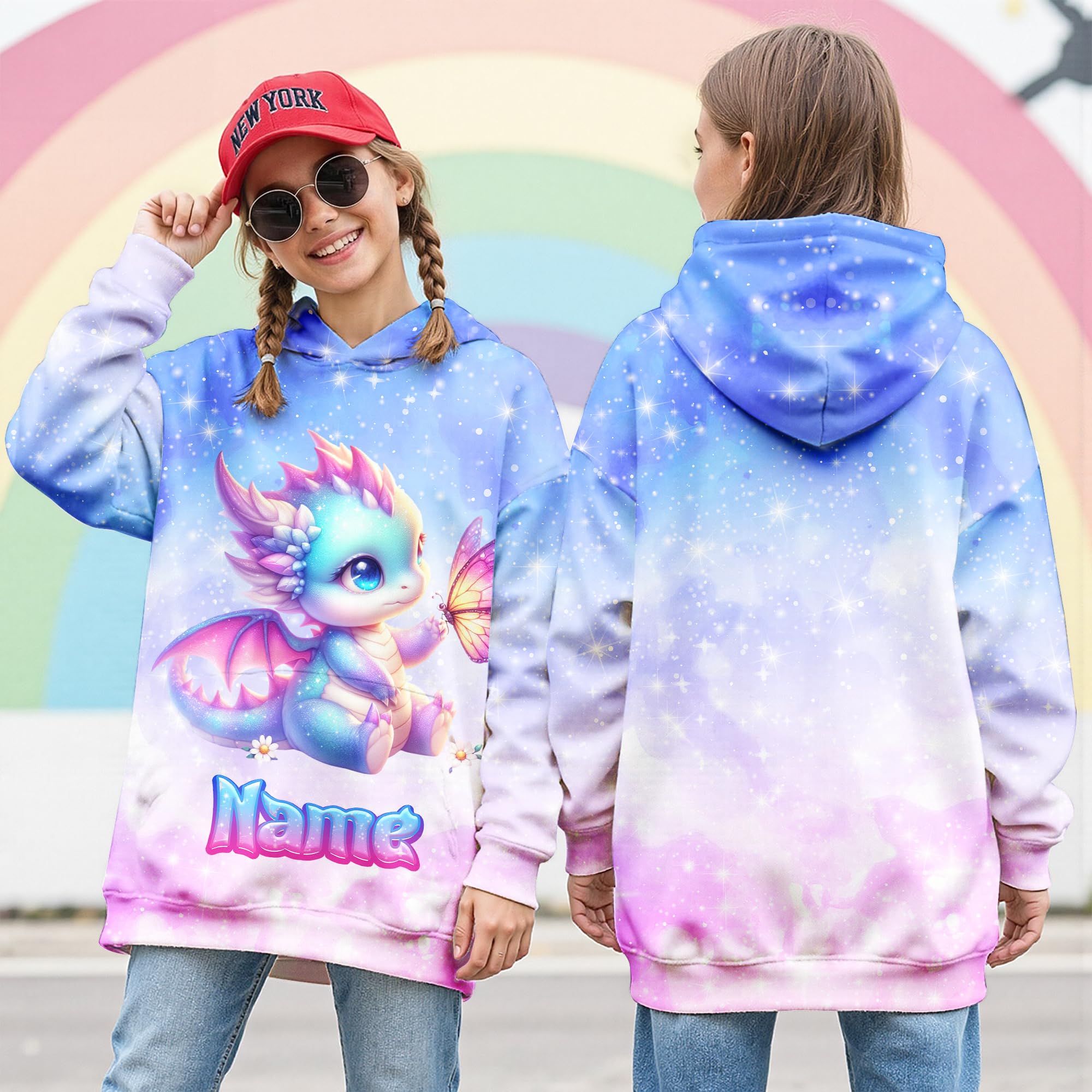 Girls Hoodies - Personalized Pullover with Pocket for Kids Teens - Graphic Hooded Sweatshirts Gifts for Youth