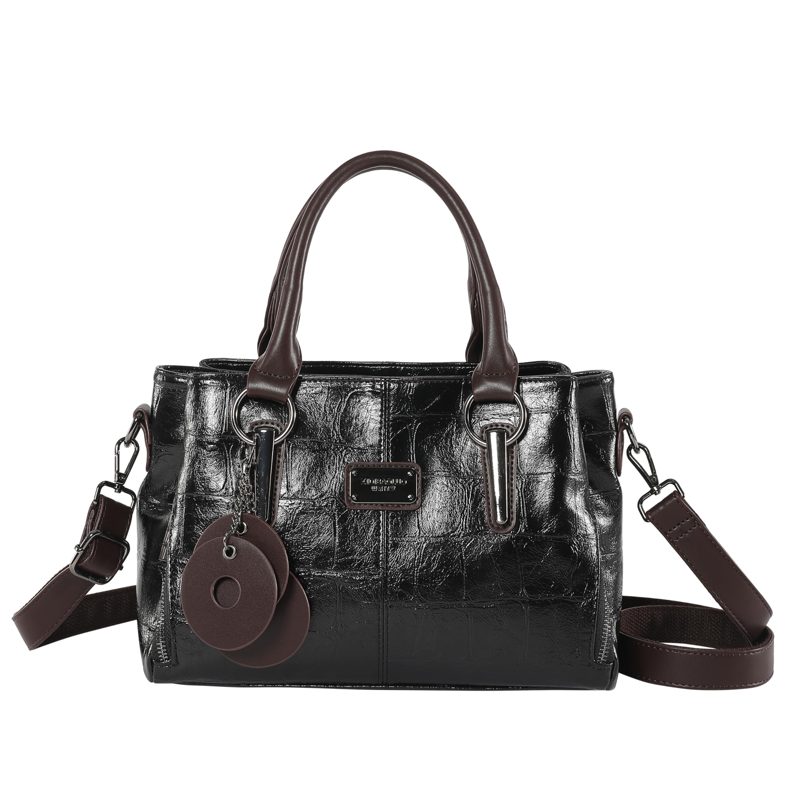 Handbags and Purses for women Vegan Leather Tote Bag for Women Satchel Shoulder Bags Travel Purse with Compartments