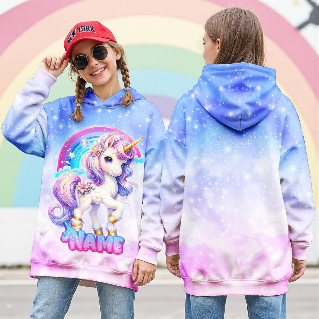 Girls Hoodies - Personalized Pullover with Pocket for Kids Teens - Graphic Hooded Sweatshirts Gifts for Youth