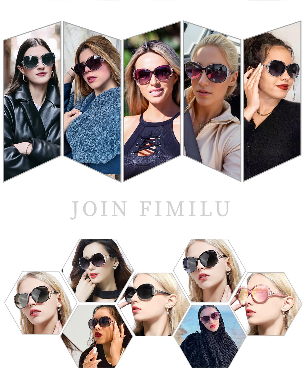 FIMILU Sunglasses for Women Trendy Polarized Sunglasses Oversized Big Sun Glasses Ladies Shades UV Protection