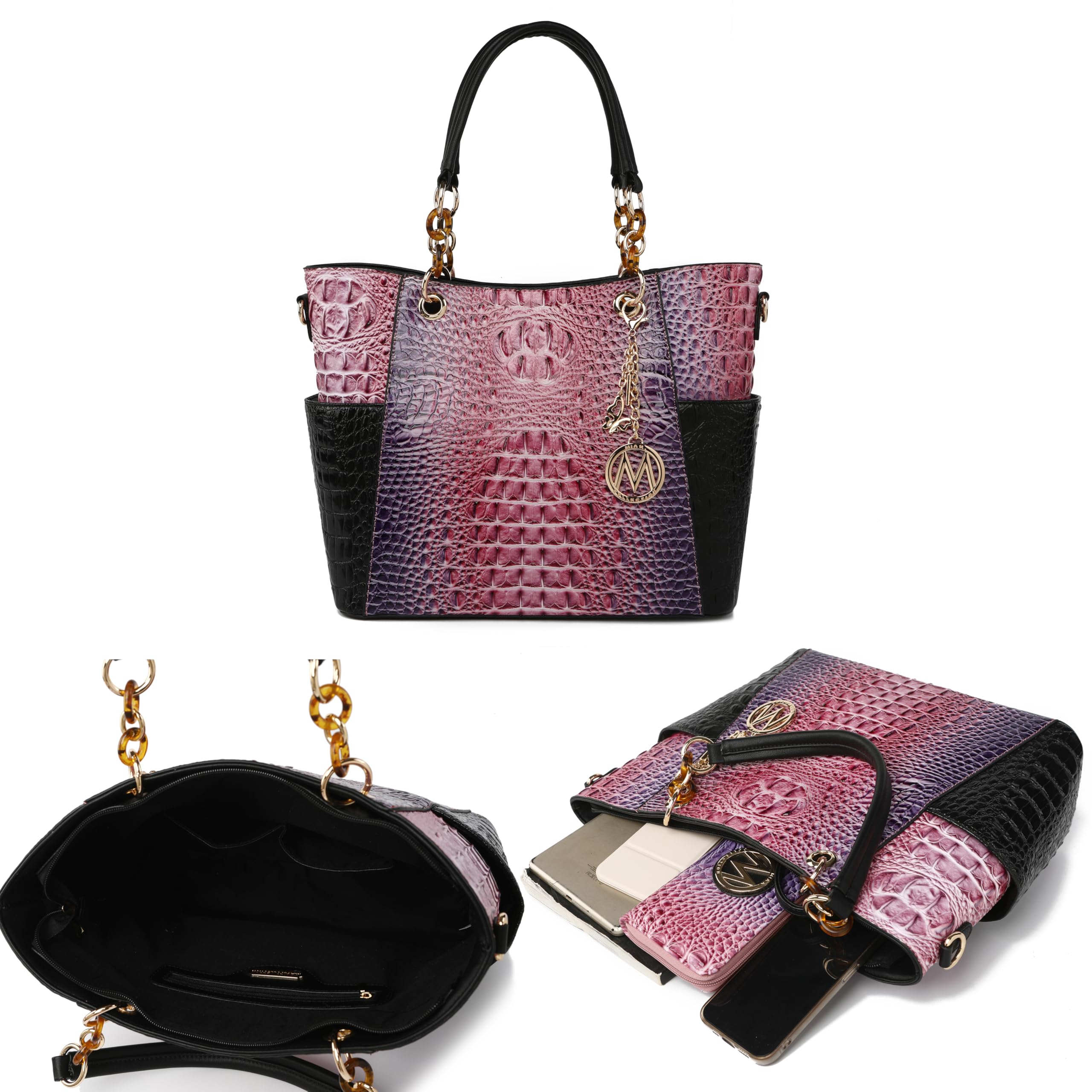 MKF Collection Tote Bag for Women, Handbag Set with Wallet-Top-Handle- Vegan Leather Purse