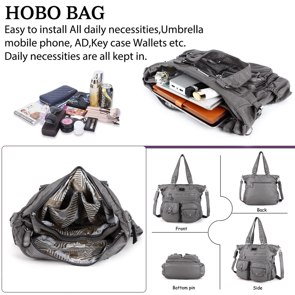 Angelkiss Purses and Handbag for Women Soft Leather Hobo Bags Satchel Shoulder Bags Ladies Tote Crossbody Bag