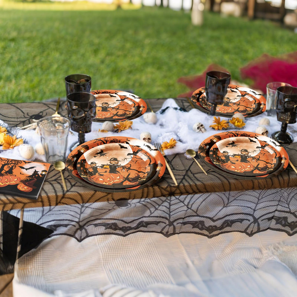 60 Pcs Thanksgiving Plates and Napkins, Happy Thanksgiving Party Supplies Tableware, Disposable Fall Paper Plates, Watercolor Pumpkin Maple plates for Autumn Harvest Festival Party, Serve 20