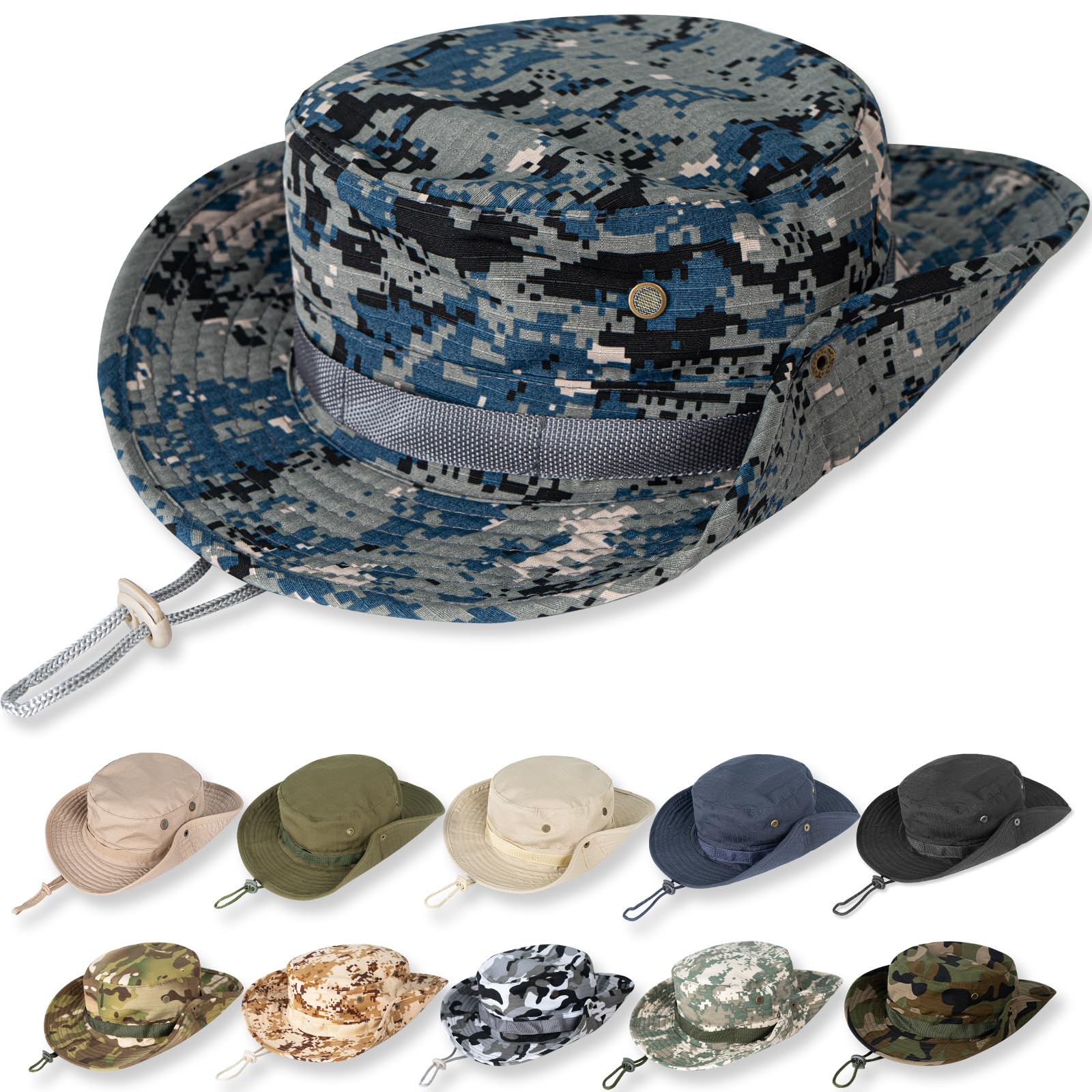 Sun Hats for Men Women Bucket Hat UPF 50+ UV Protection Boonie Hat for Safari Fishing Hiking Garden Beach