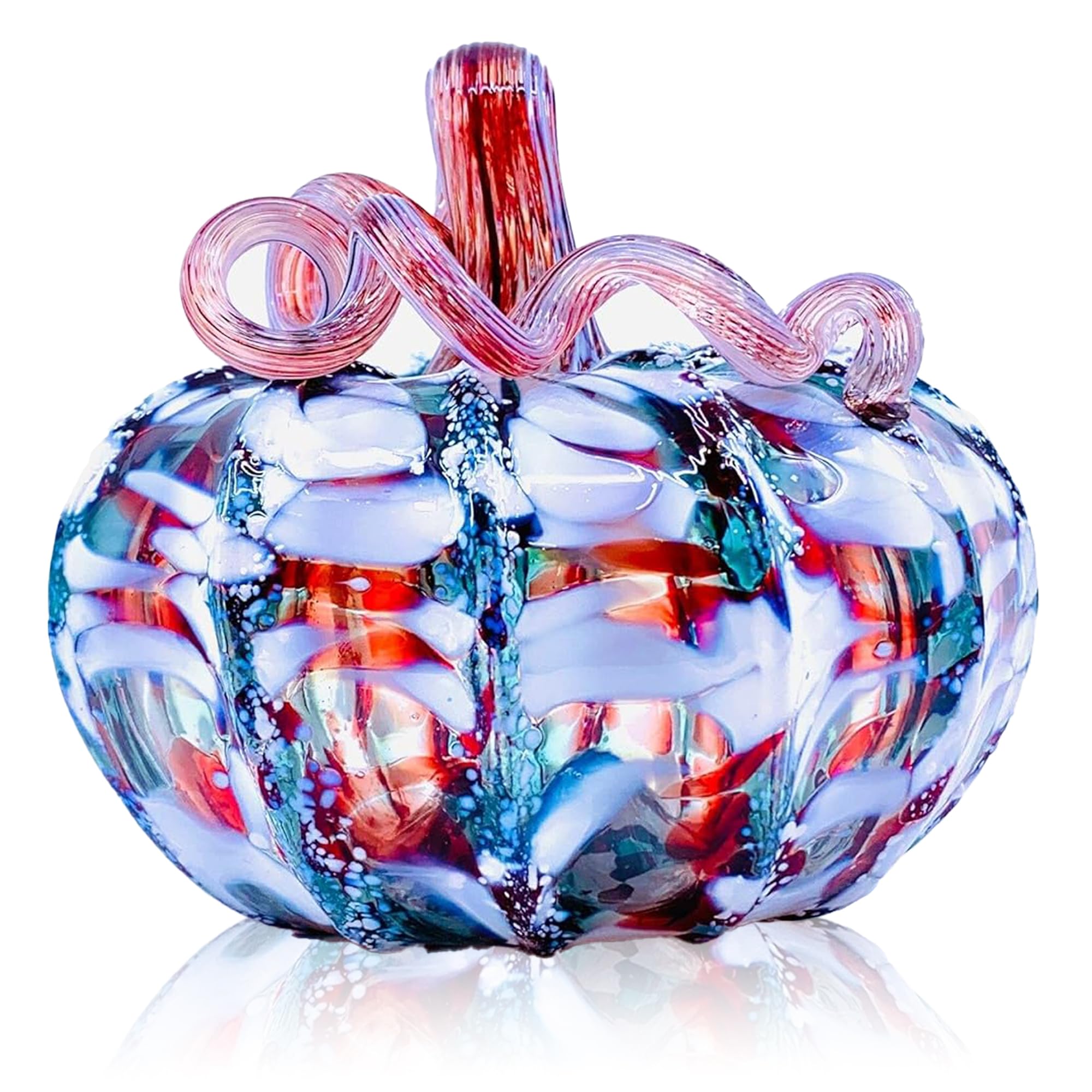 Luke Adams Glass | Handmade Glass Pumpkins | Handmade Table Top Home Decor (Squat, Jewel)