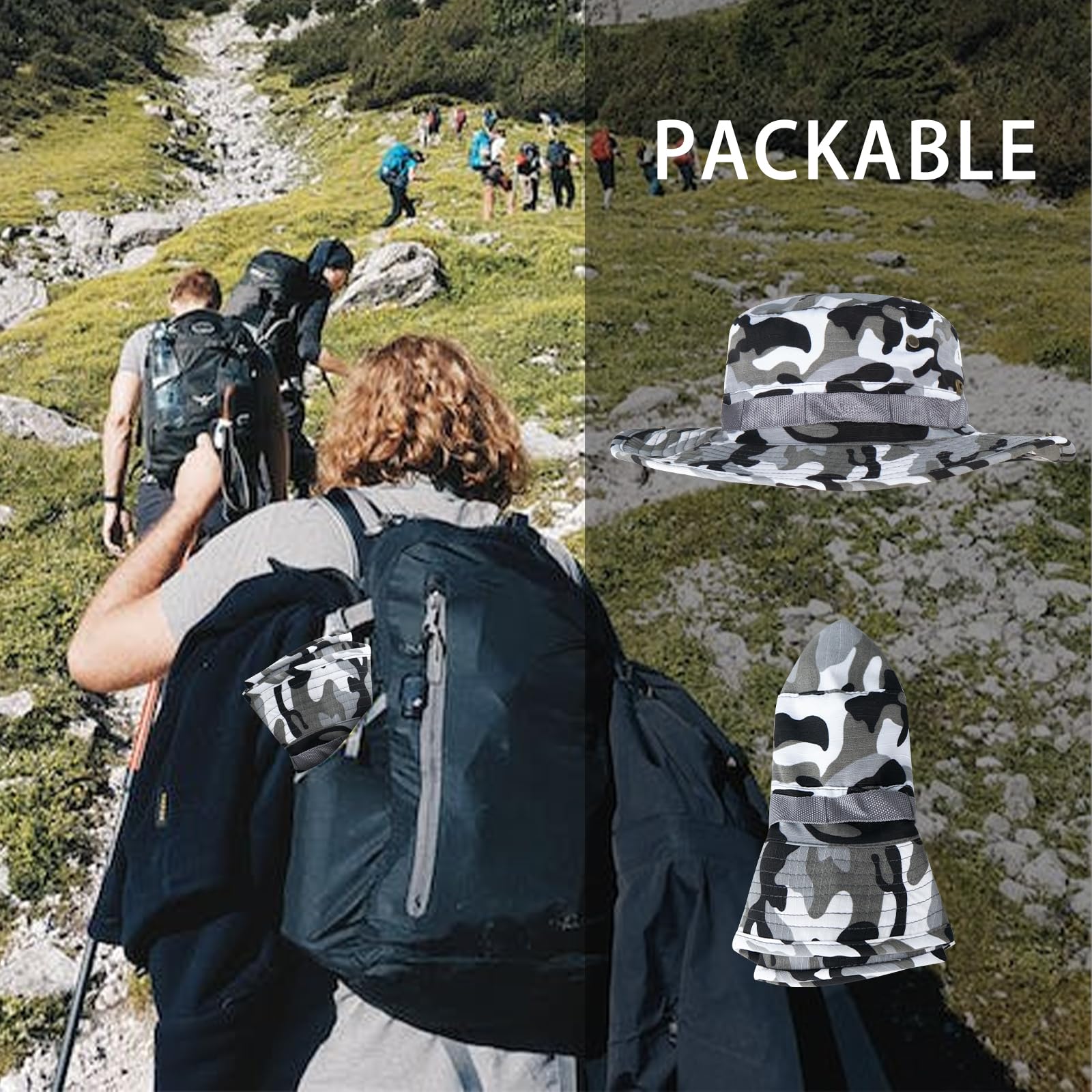 Sun Hats for Men Women Bucket Hat UPF 50+ UV Protection Boonie Hat for Safari Fishing Hiking Garden Beach