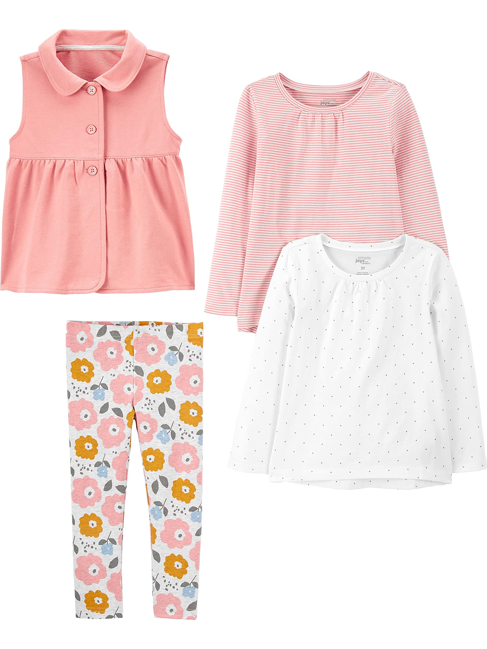Simple Joys by Carter's girls 4-piece Playwear Set