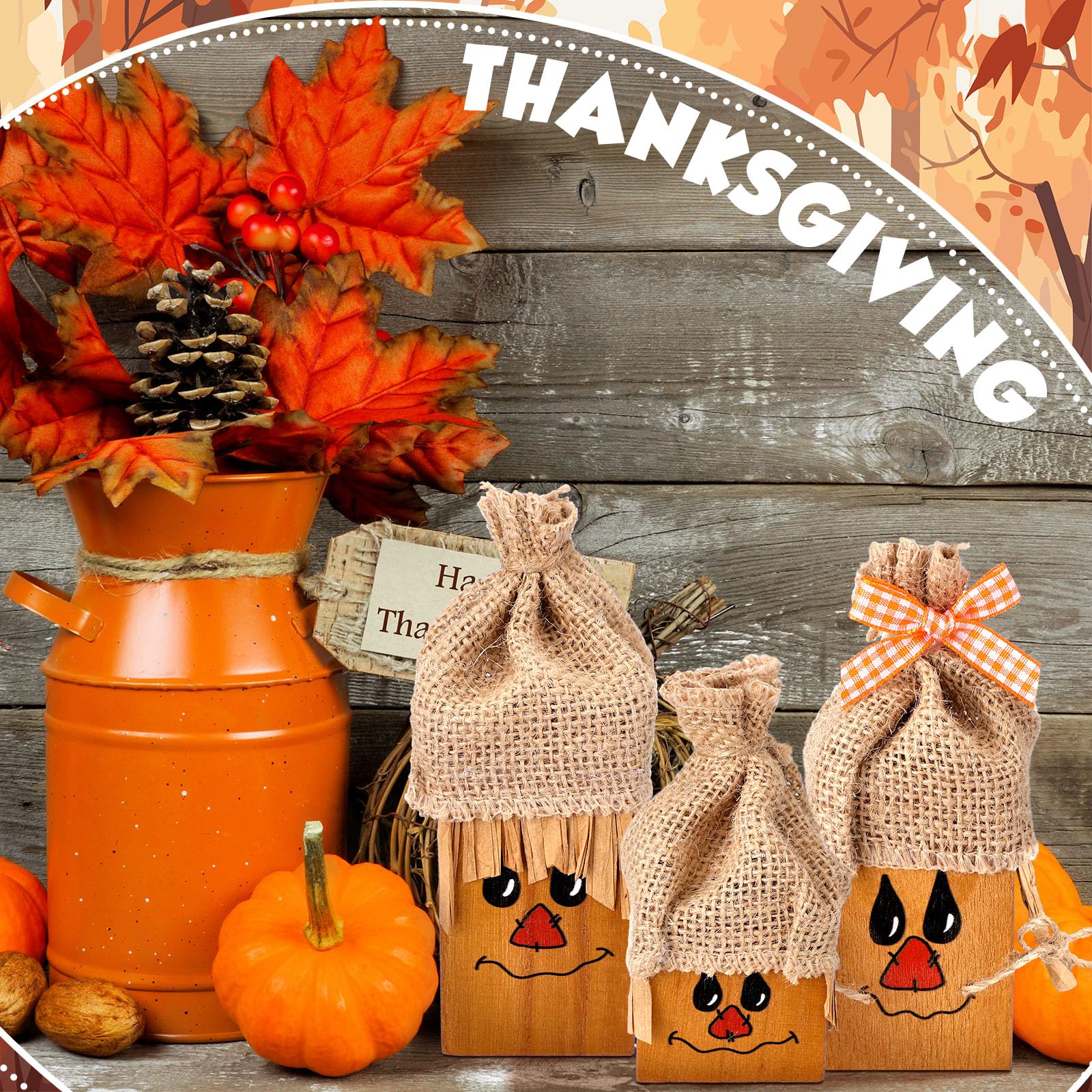 3 Pcs Fall Thanksgiving Decorations Fall Wooden Turkey Pilgrim Couple Table Sign Thanksgiving Standing Tabletop Decor for Autumn Harvest Indoor Tabletop(Turkey)