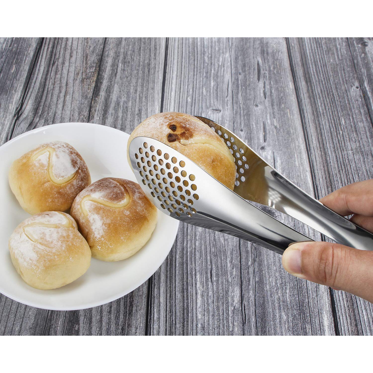 MSY BIGSUNNY 9 inch Buffet Tongs, Set of 2 Stainless Steel Food Serving Tongs