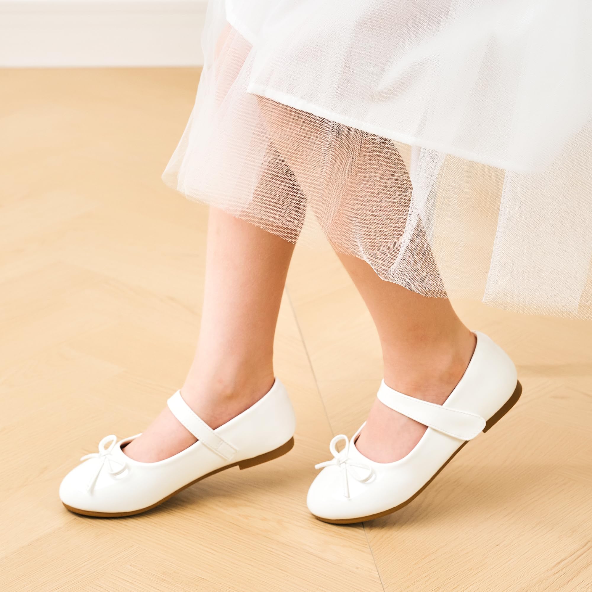 Stelle Girls Mary Jane School Flats Flower Wedding Uniform Party Shoes（Toddler/Little Kids/Big Kids）