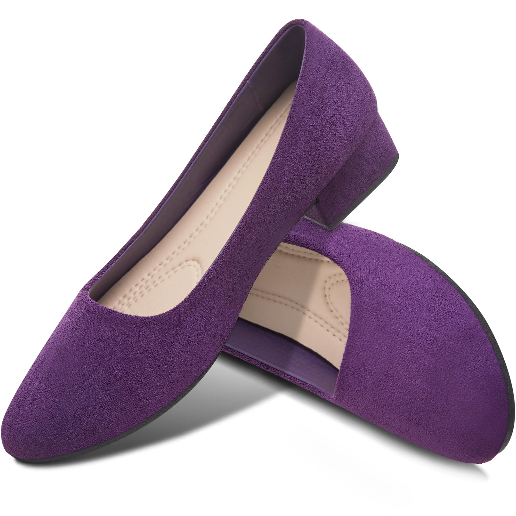 AISFAES Women Pumps Low Chunky Rounded Toe Heels Healed Dress Pumps Elegant Wedges Working Shoes