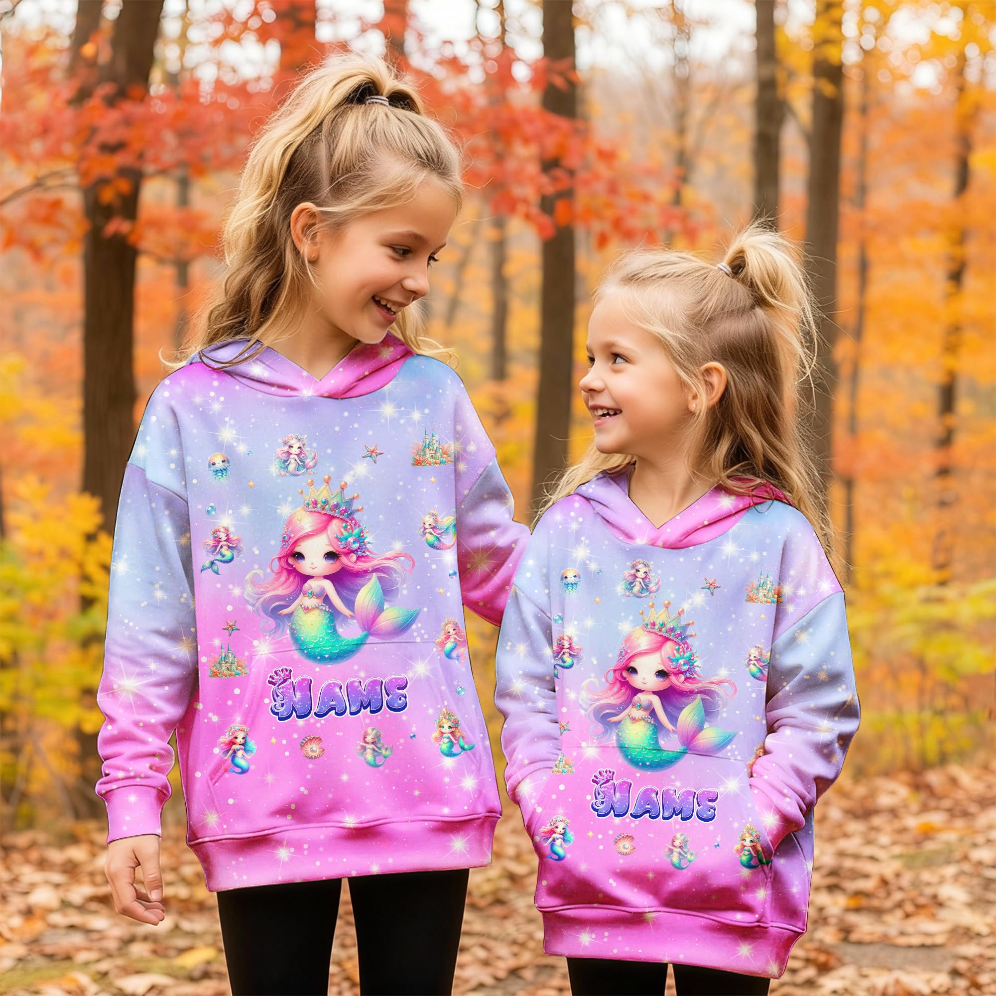Sweatshirt for Girls - Personalized Pullover Hoodies for Kids - Customized Cute Hooded Gifts for Teen Girls