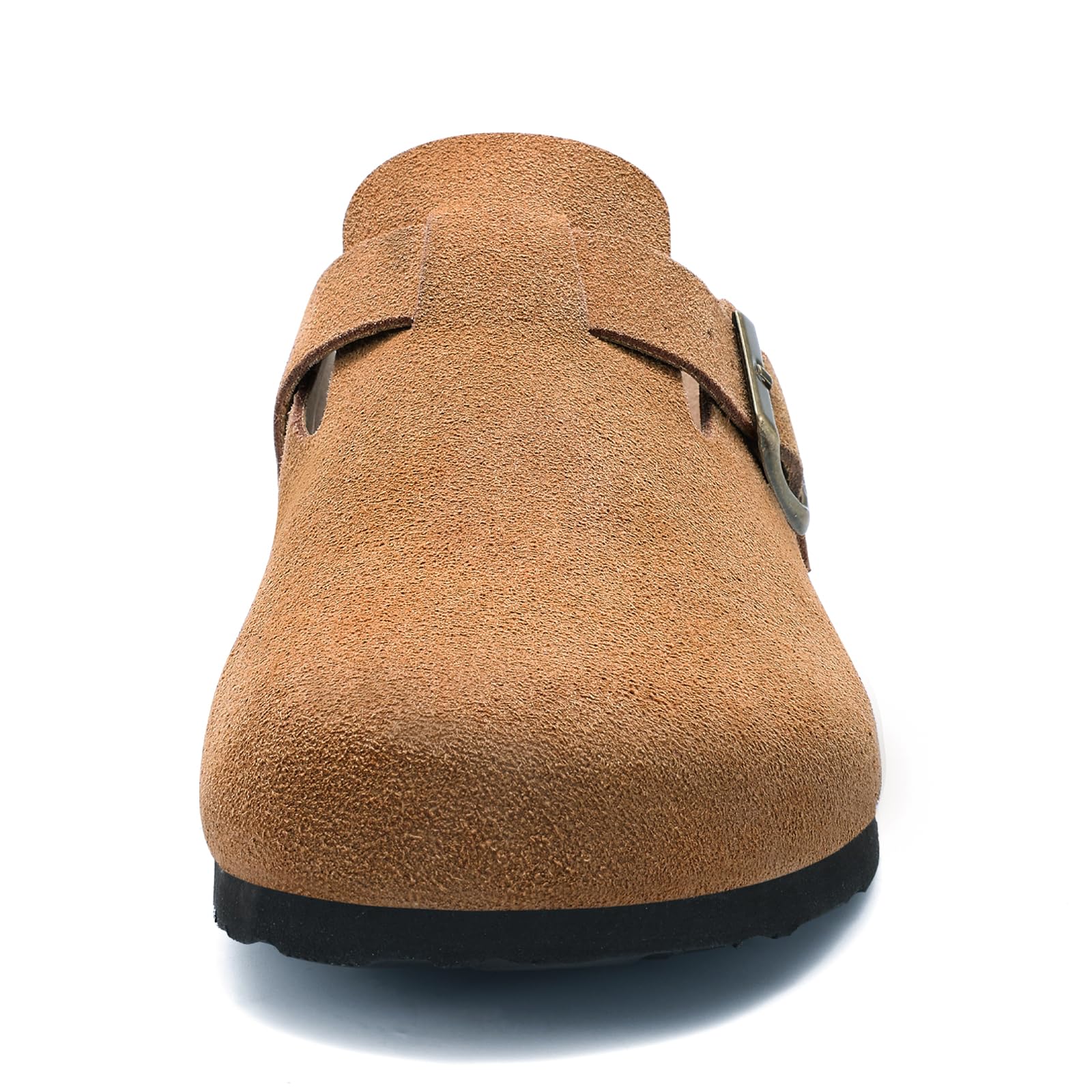 Litfun Women's Genuine Suede Clogs Soft Footbed Leather Potato Shoes Comfort Slip On Clogs with Arch Support