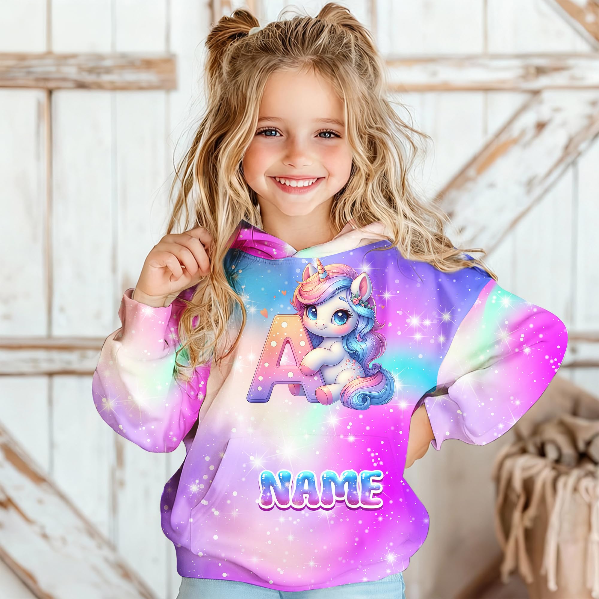 Sweatshirt for Girls - Personalized Pullover Hoodies for Kids - Customized Cute Hooded Gifts for Teen Girls