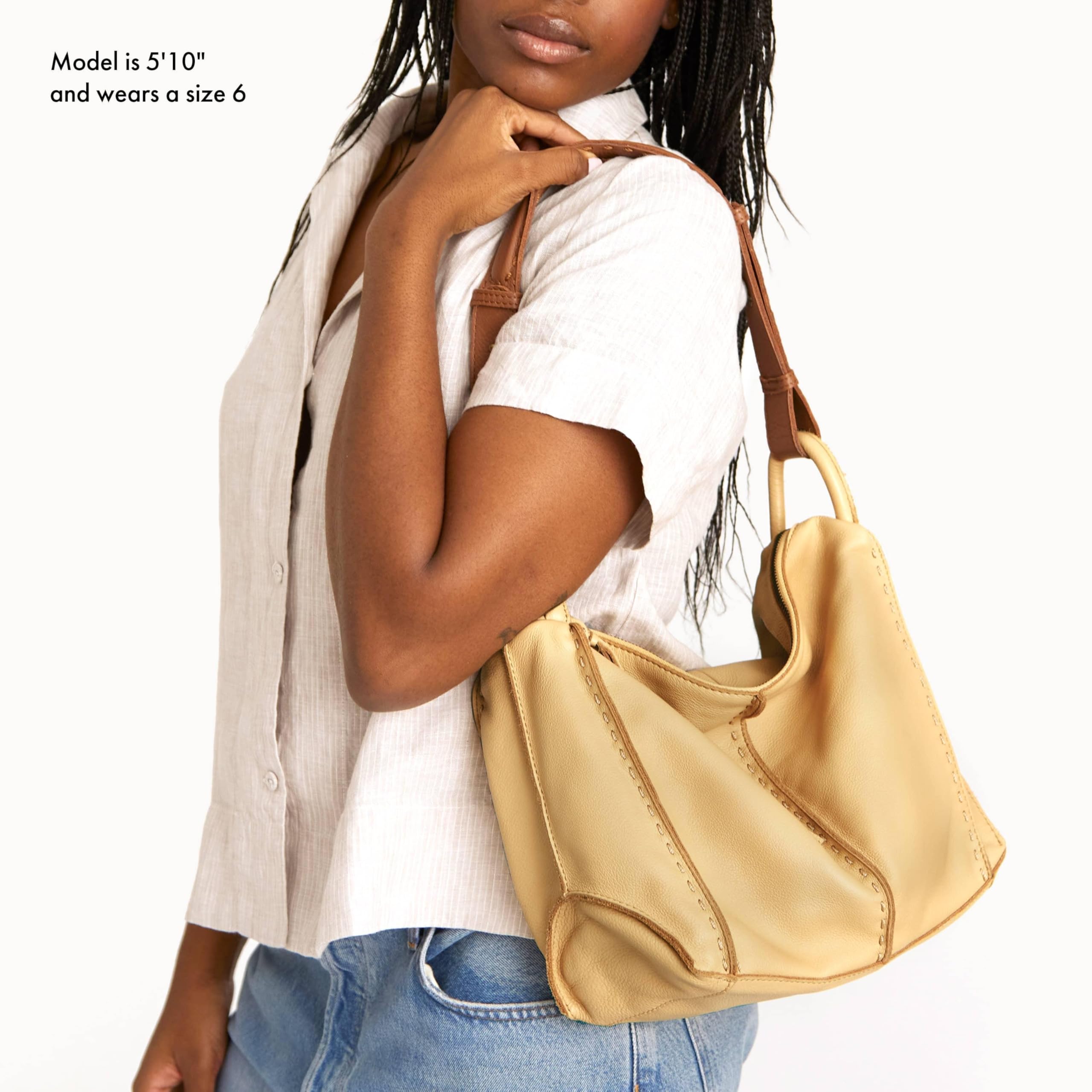 The Sak Los Feliz Hobo Purse - Premium Large Leather Women's Handbag for Everyday & Travel - Durable Purse With Zipper Pocket