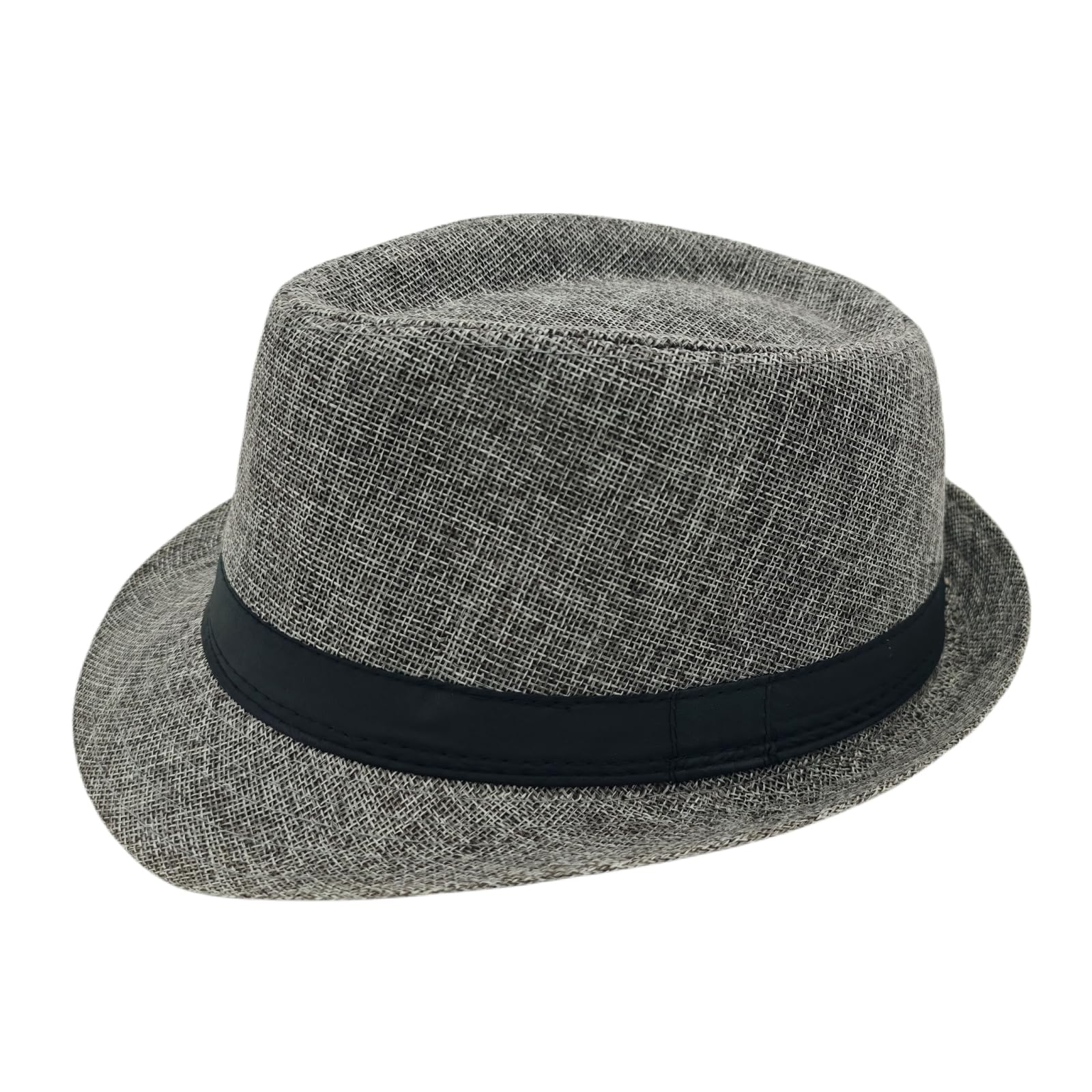 Unisex Classic 1920s Fedora Hat Short Brim Panama Trilby Hat Summer Beach Cap for Men Women