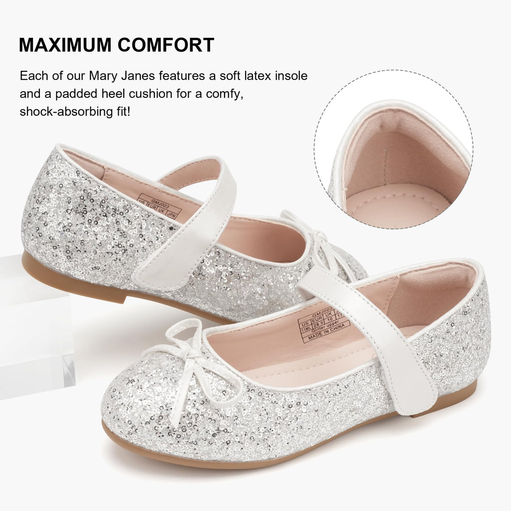 Stelle Girls Mary Jane School Flats Flower Wedding Uniform Party Shoes（Toddler/Little Kids/Big Kids）