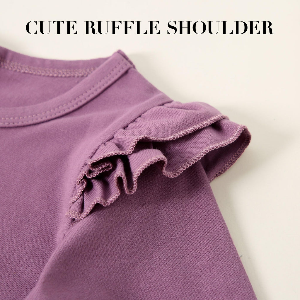 SANMIO Toddler Girl Clothes Outfits Cute Ruffle Sleeve Shirt Floral Pant+Headband 3Pcs Baby Girl Clothing Set 1-6T