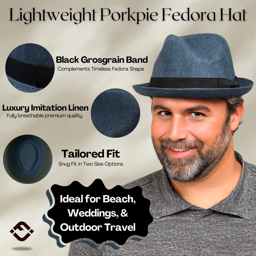 Funky Junque Premium Fedora Hat - Stylish Sun Protection for Men & Women - Perfect for Summer Beach, Travel & Outdoors