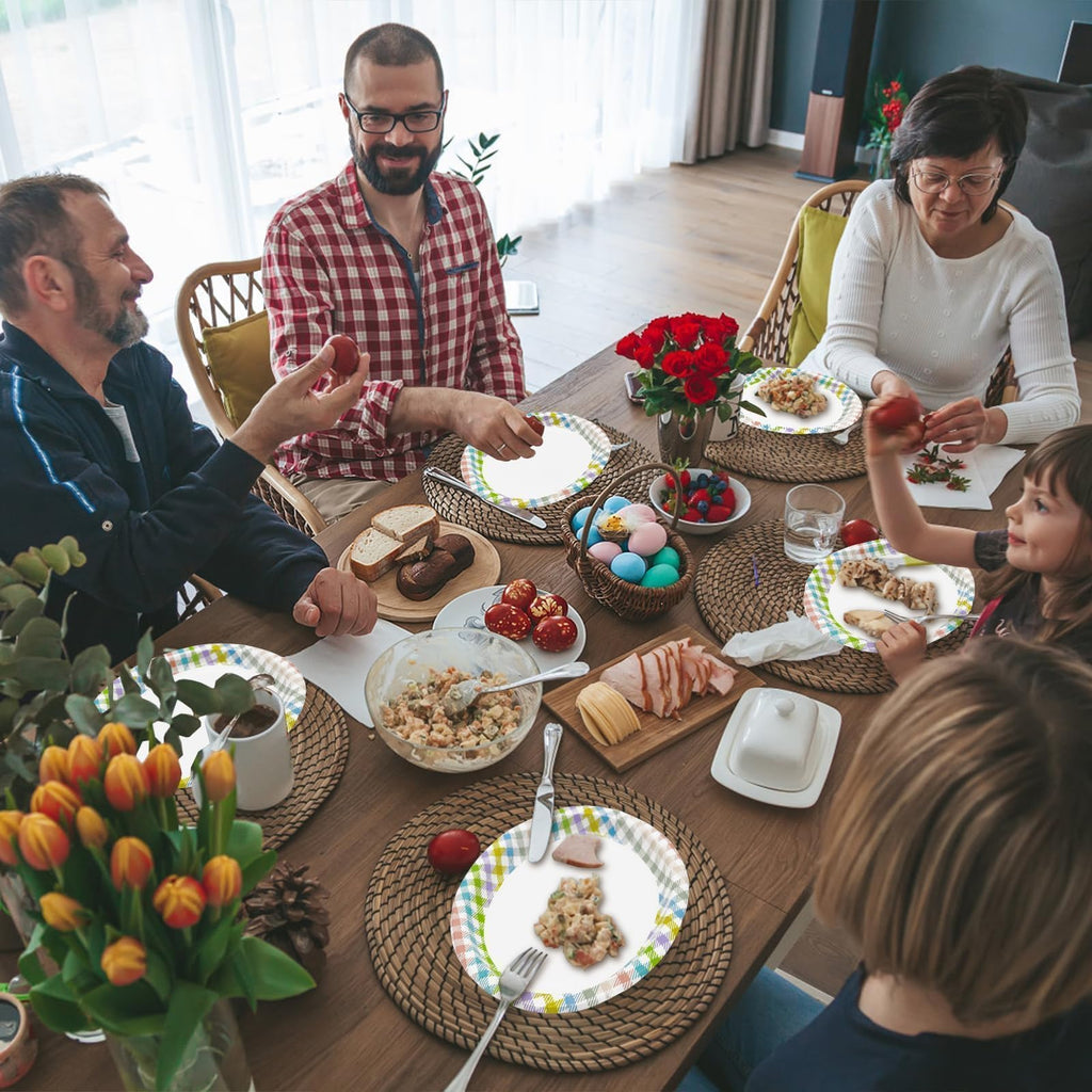 50 Pack Oval Thanksgiving Plates 12 x 10 Inch Thanksgiving Paper Plates Heavy Duty - Large Disposable Dinner Platters,Turkey Pumpkin Autumn Fall Harvest Thanksgiving Party Decor