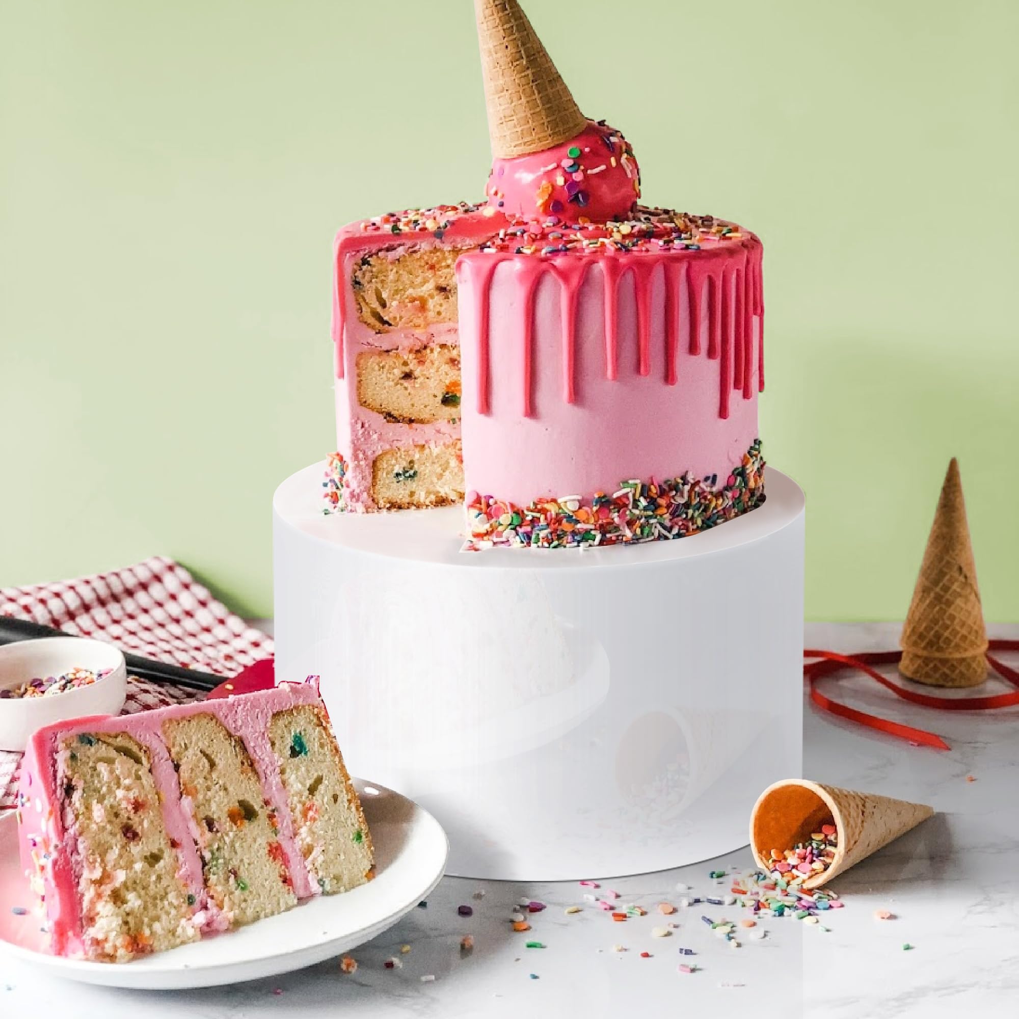 6Pcs Buffet Risers, Food Risers for Buffet Table, Acrylic Cube Display Risers with Hollow Bottom, Food Display Stand for Party Jewelry Dessert Figures (Size 5.5",6",6.5",7",7.5",8")