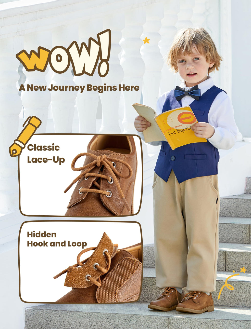 PATPAT Boys Girls Dress Shoes,Oxford Loafers Formal School Shoes for Toddler Little Big Kids