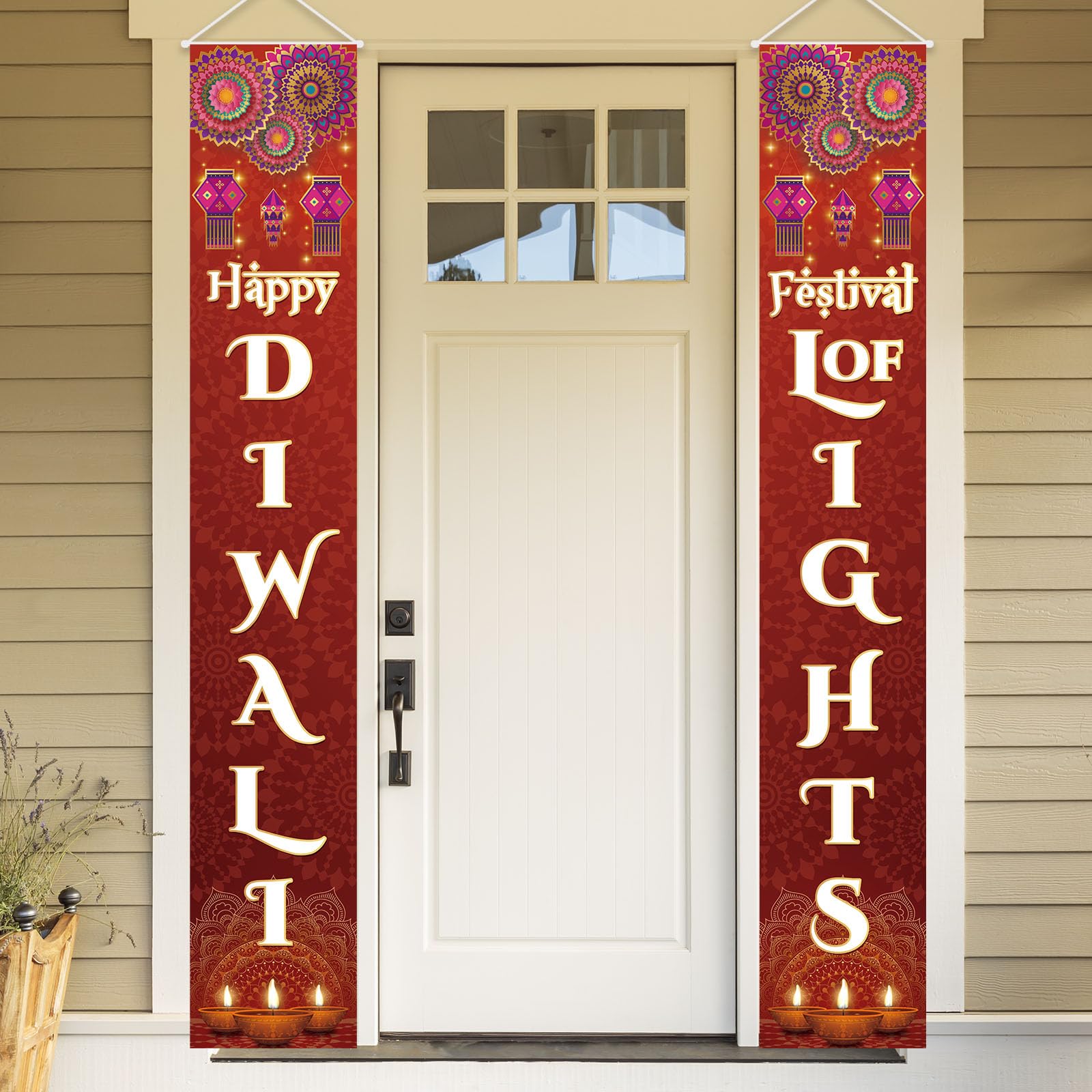 Fall Harvest Scarecrow Porch Banner Sign - Autumn Thanksgiving Front Door Decorations, 12 x 71 Inch