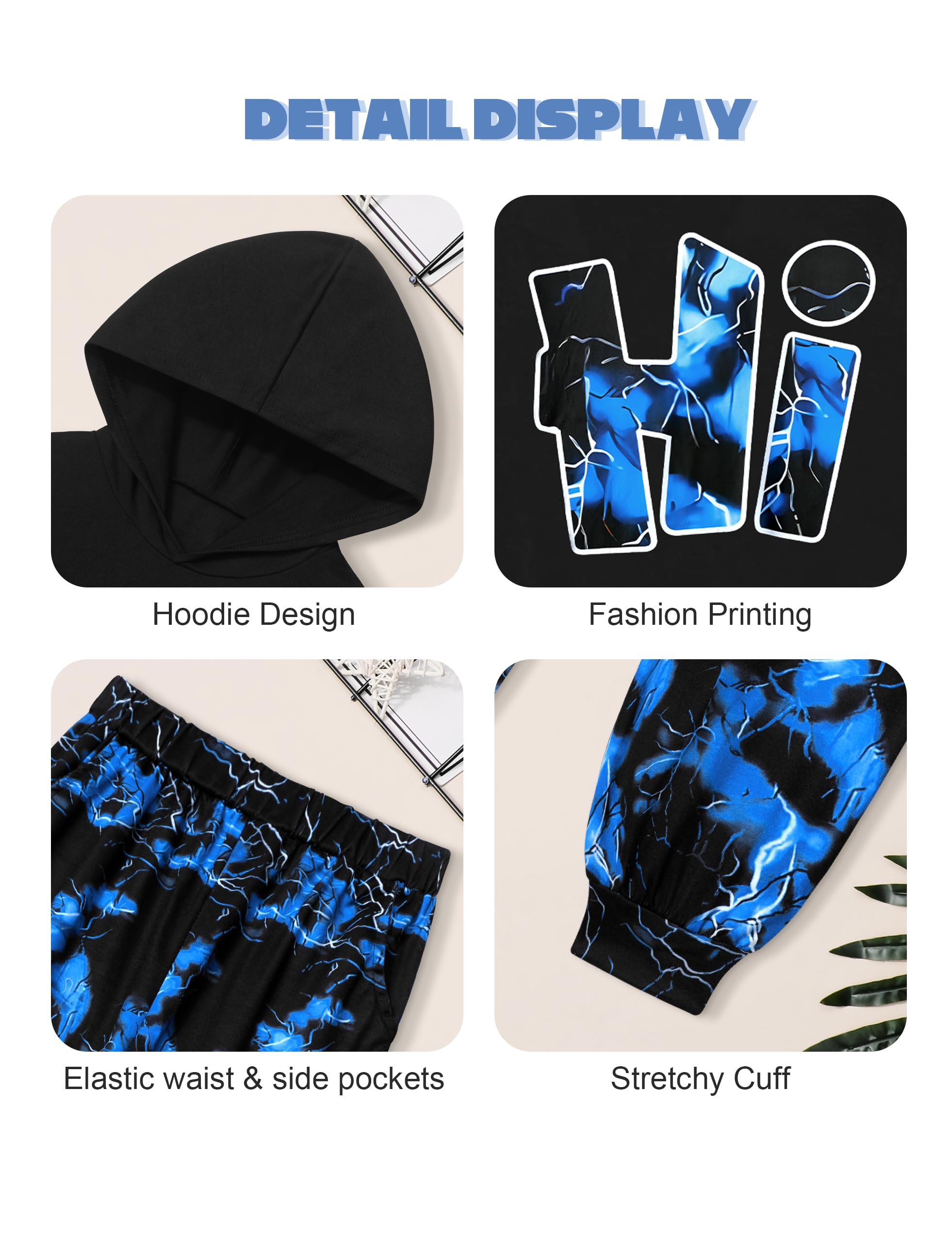 Boys Clothes Camo Boys Outfits Letter Printing Pullover Hoodie and Pants 2Pcs Winter Kids Clothes Boys for 7-14 Years