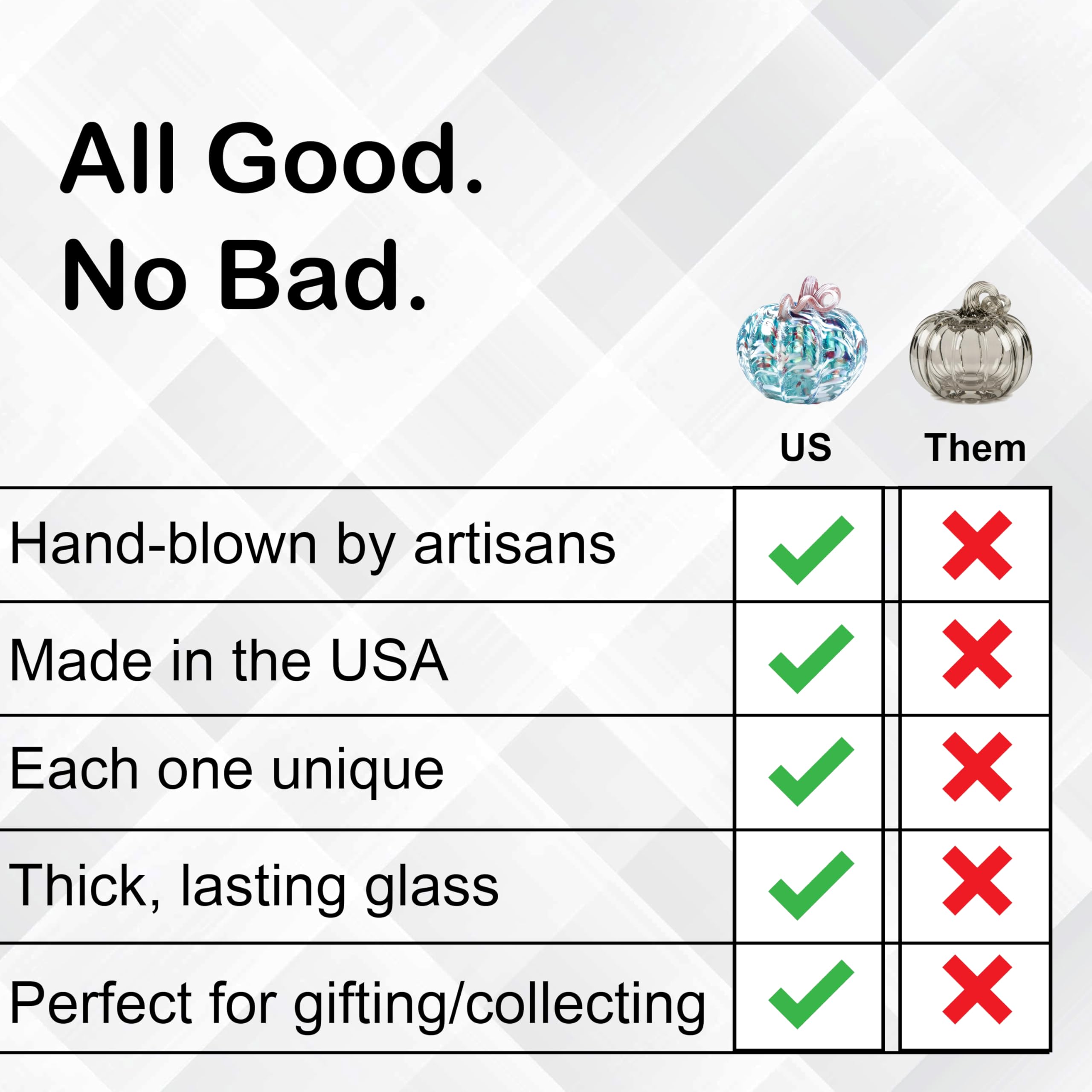 Luke Adams Glass | Handmade Glass Pumpkins | Handmade Table Top Home Decor (Squat, Jewel)